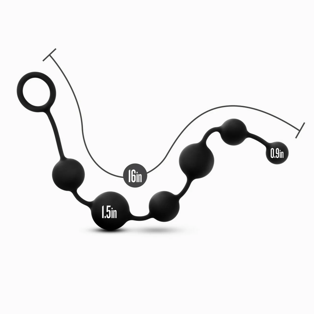Anal Adventures Platinum Silicone Large Anal Beads By Blush - Black - Image 2