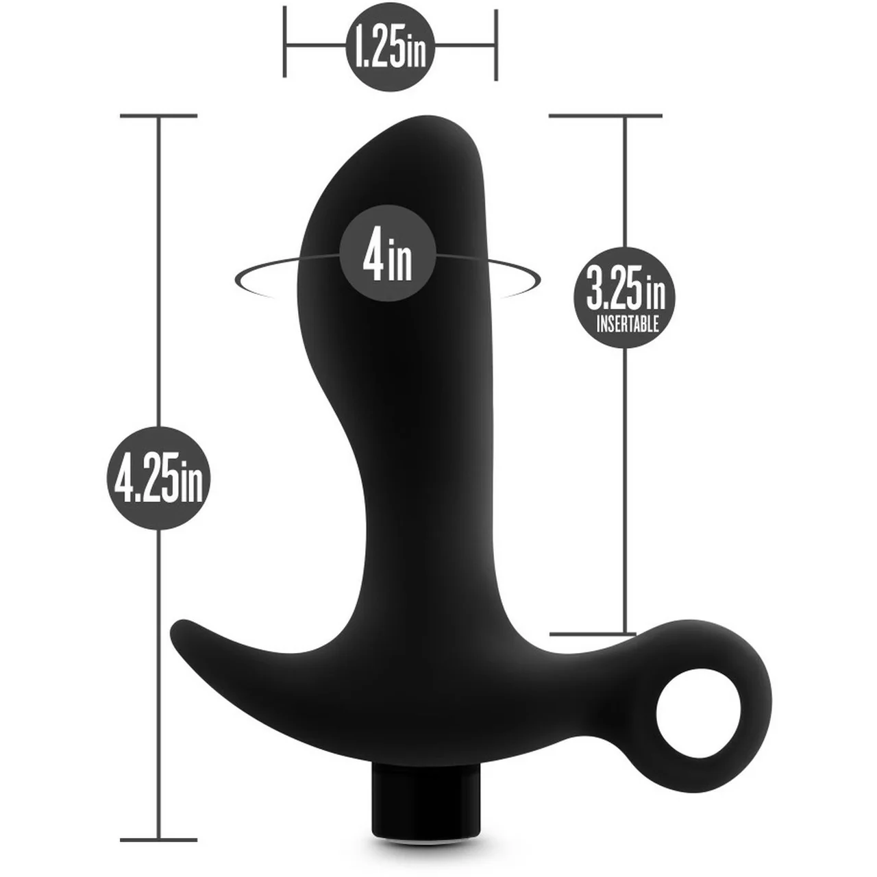 Anal Adventures Platinum Silicone Rechargeable Vibrating Prostate Massager 1 By Blush - Black - Image 6