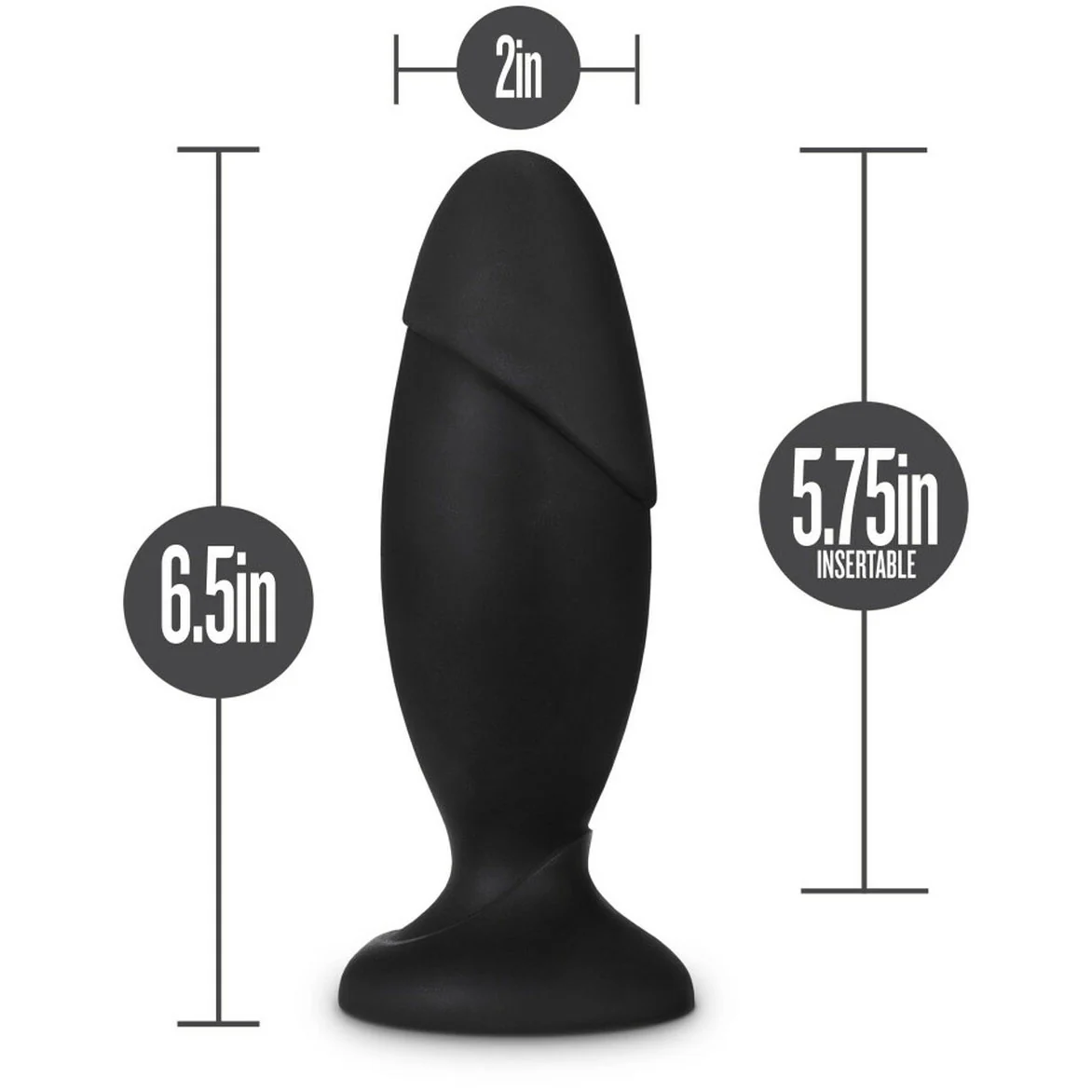 Anal Adventures Platinum Silicone Rocket Butt Plug By Blush - Black - Image 3