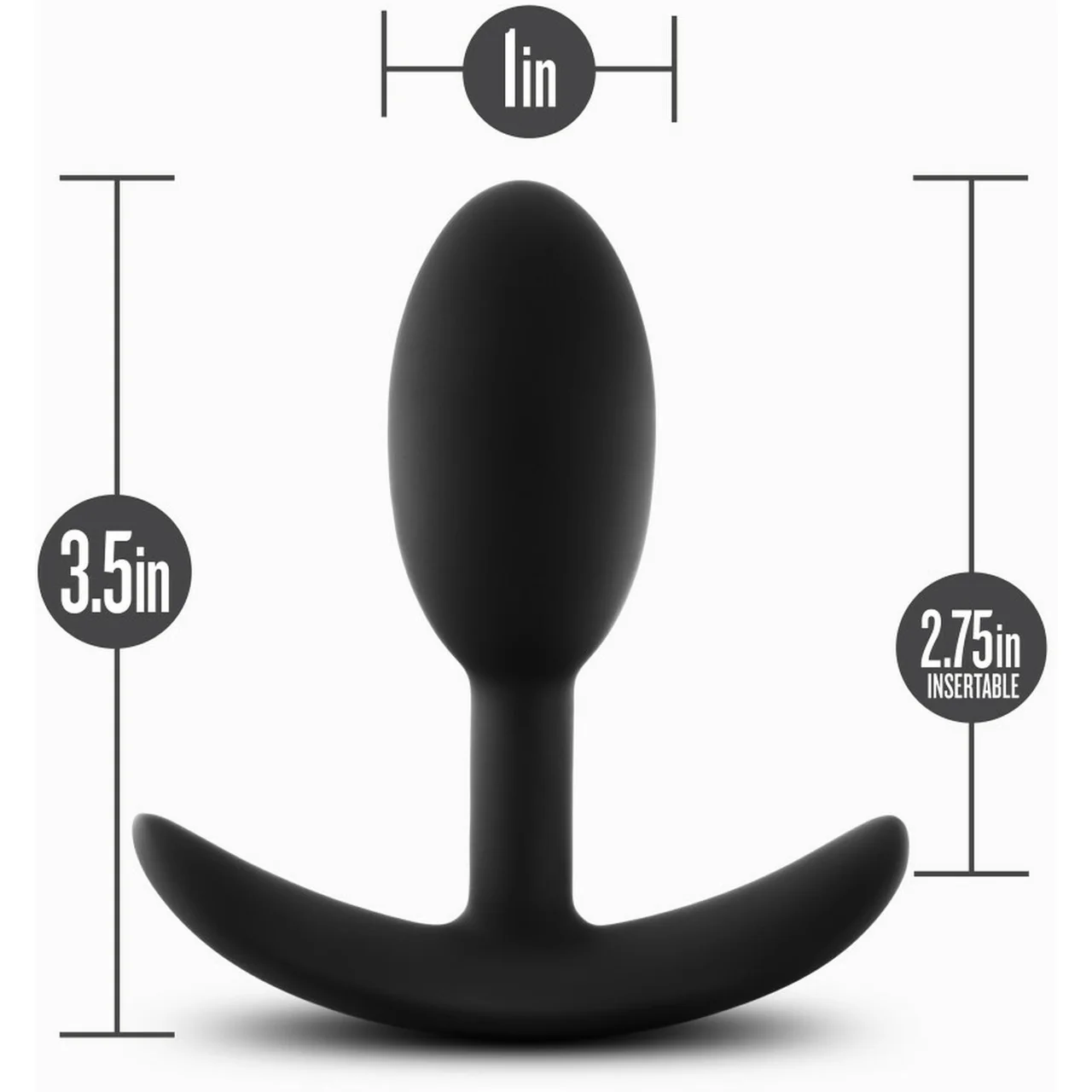 Anal Adventures Platinum Silicone Vibra Slim Plug By Blush - Black - Image 4