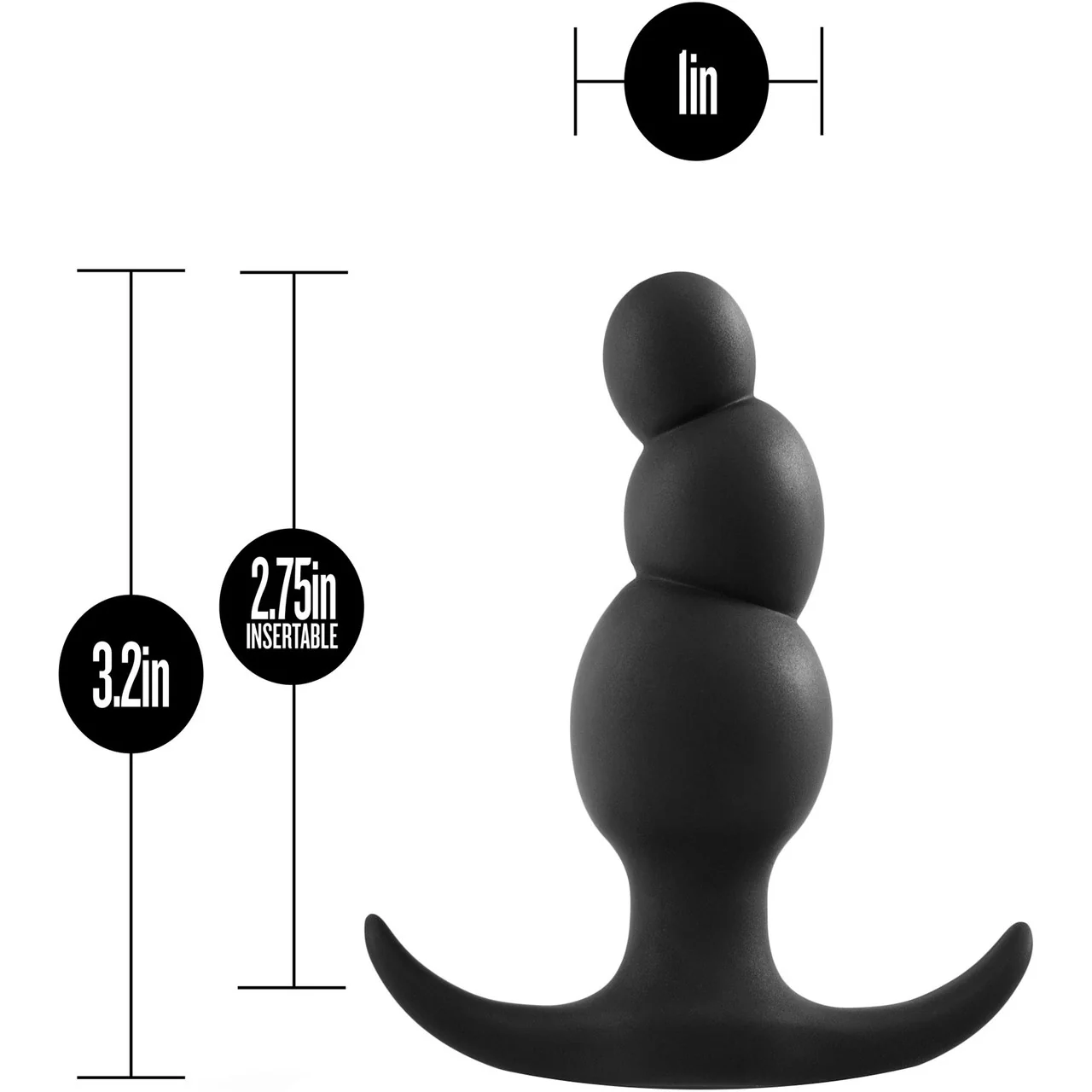 Anal Adventures Platinum Stacked Silicone Butt Plug By Blush - Black - Image 3
