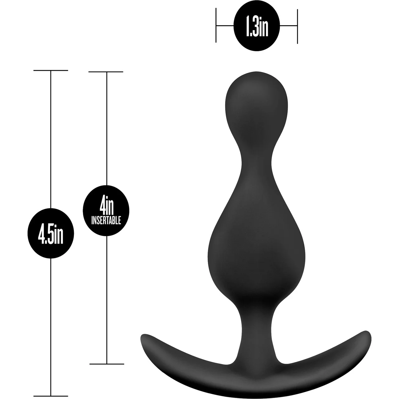 Anal Adventures Platinum Wave Silicone Butt Plug By Blush - Black - Image 3