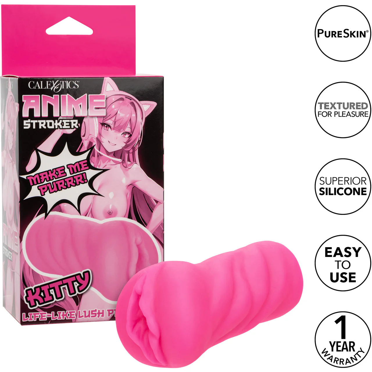 ANIME Kitty Life-Like Lush Pussy Penis Stroker By CalExotics - Pink - Image 8