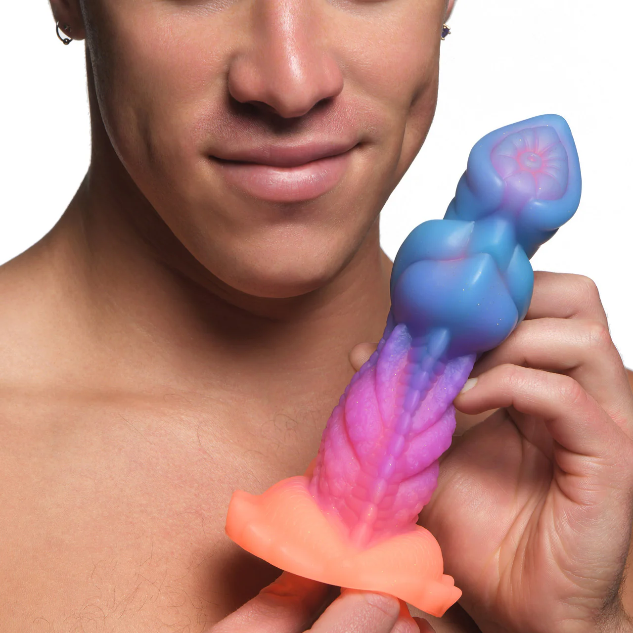 Aqua-Cock 7.5" Silicone Glow In The Dark Suction Cup Dildo By Creature Cocks - Image 9