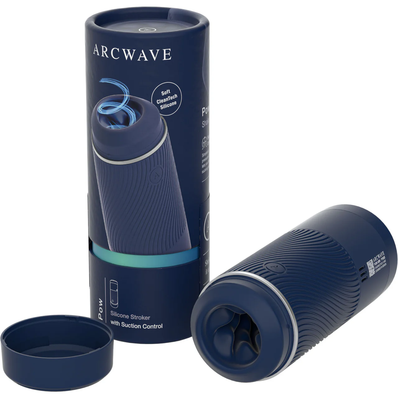 Arcwave POW Silicone Dual Entry Penis Stroker - Blue - Image 2