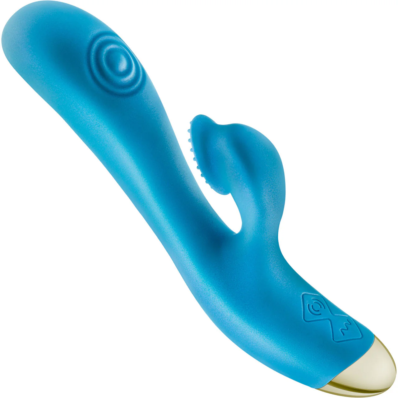Aria Arousing AF Silicone Waterproof Dual Stimulation Vibrator By Blush - Blue - Image 2