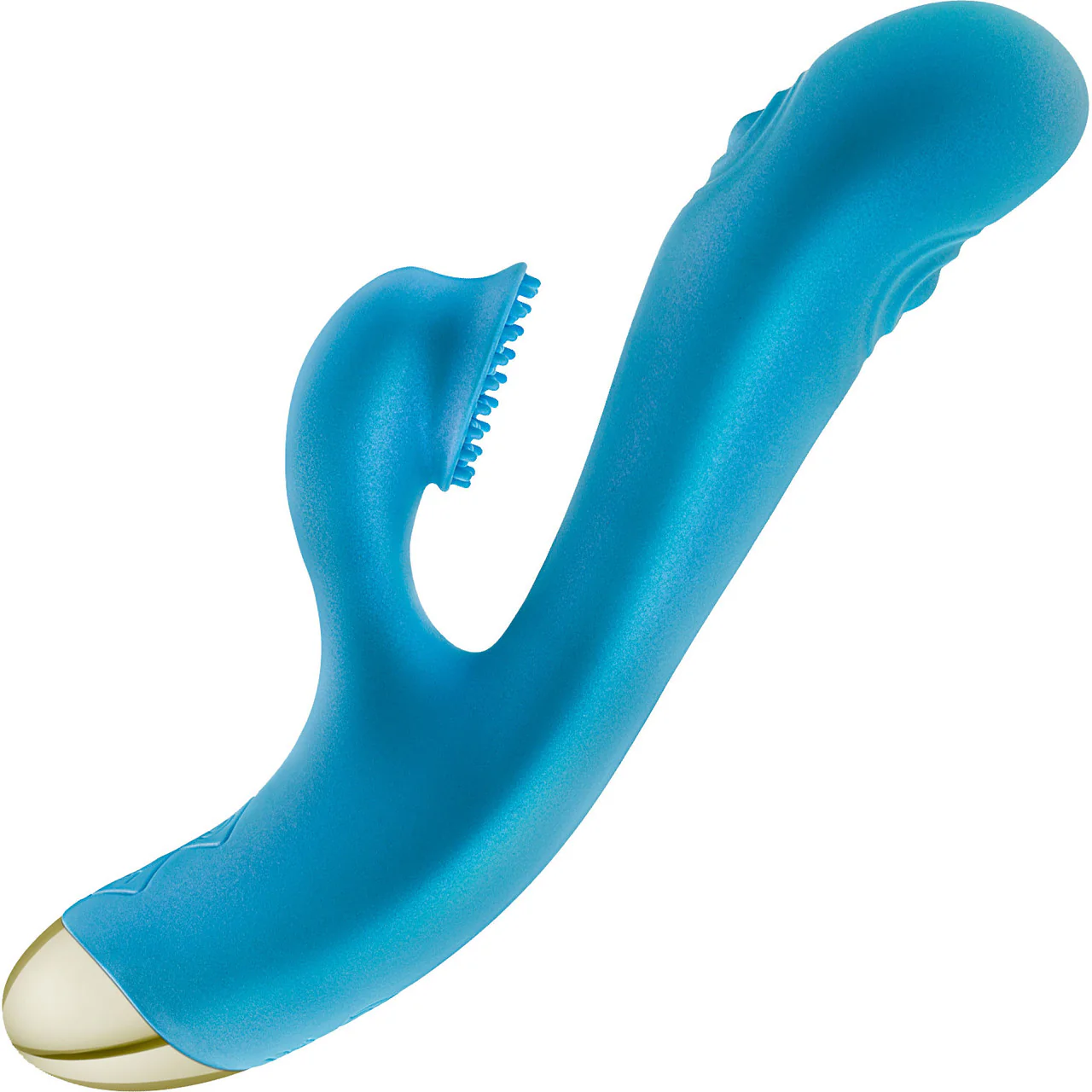 Aria Arousing AF Silicone Waterproof Dual Stimulation Vibrator By Blush - Blue - Image 3