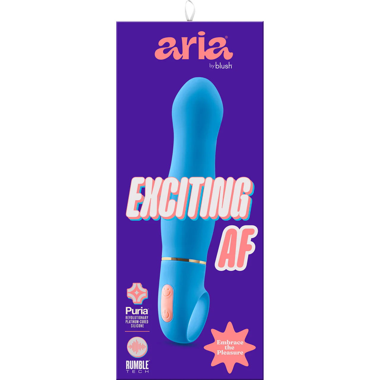 Aria Exciting AF 10-Function Silicone Waterproof Vibrator By Blush - Blue - Image 10