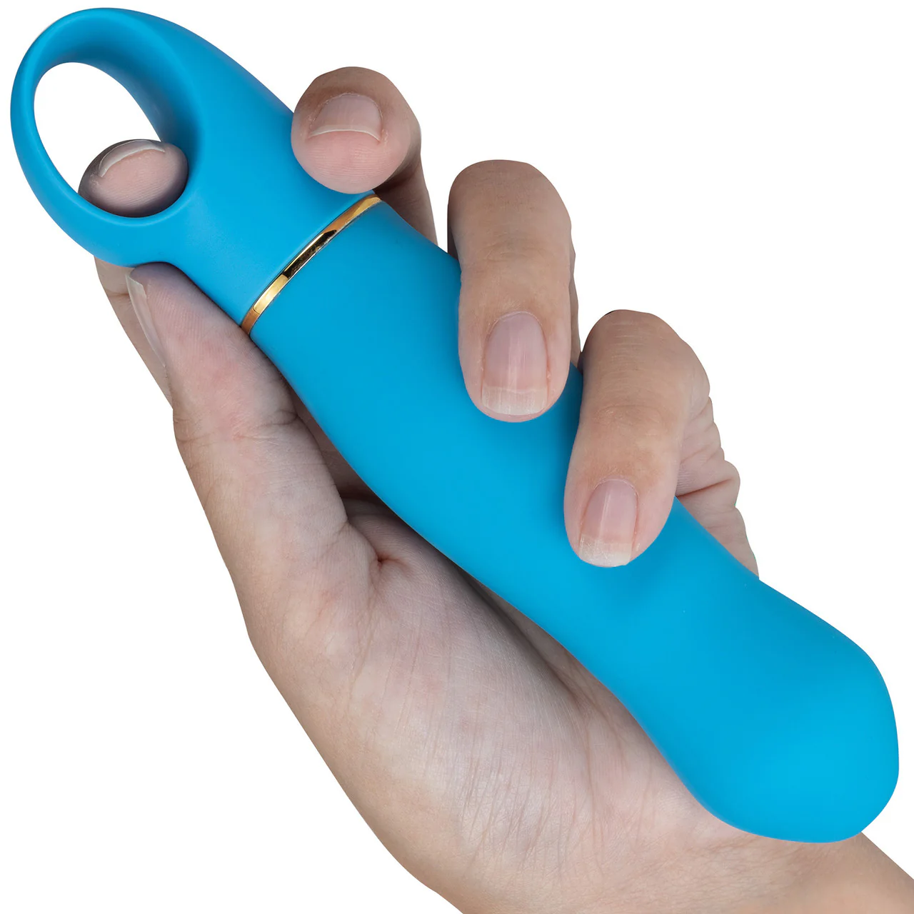 Aria Exciting AF 10-Function Silicone Waterproof Vibrator By Blush - Blue - Image 4