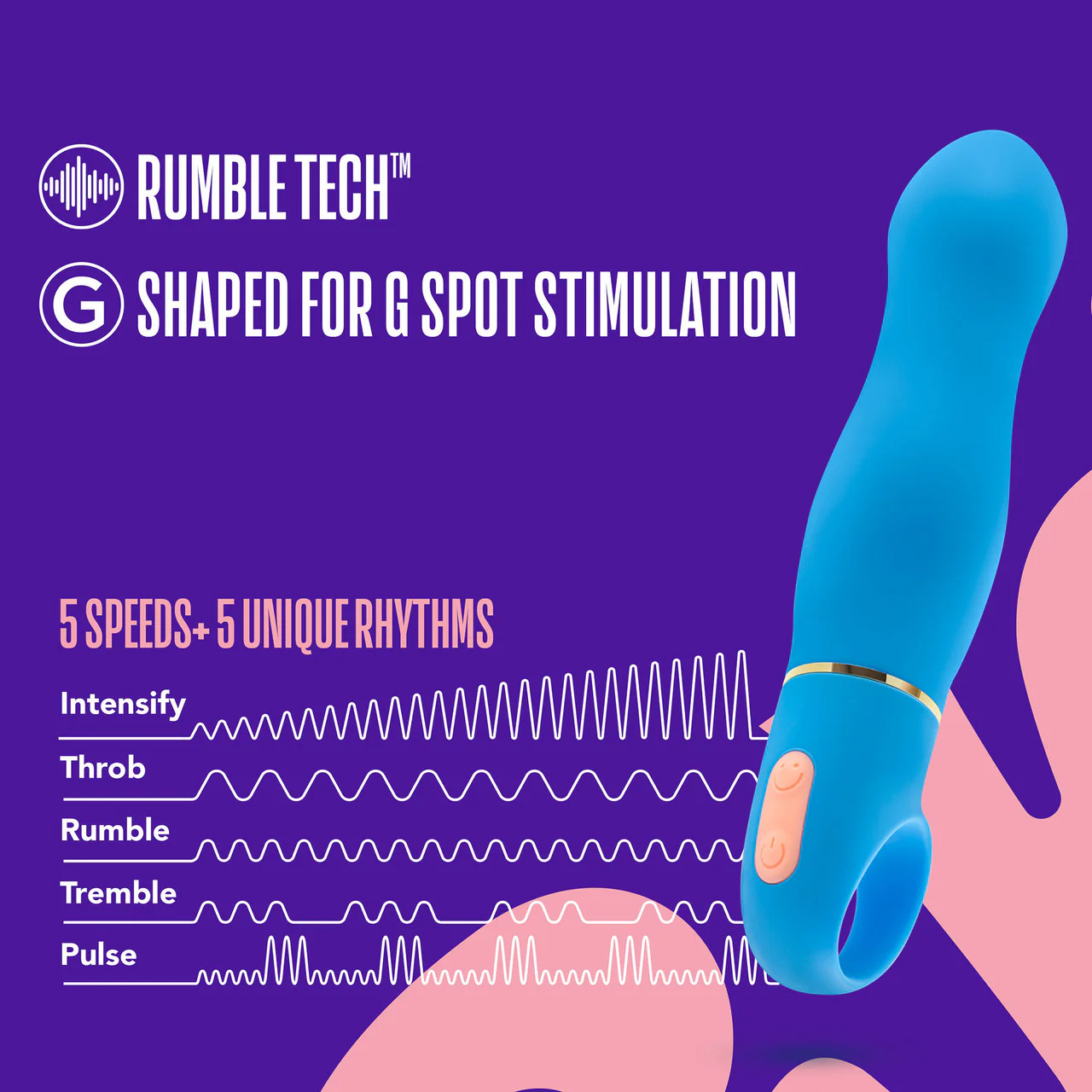 Aria Exciting AF 10-Function Silicone Waterproof Vibrator By Blush - Blue - Image 9