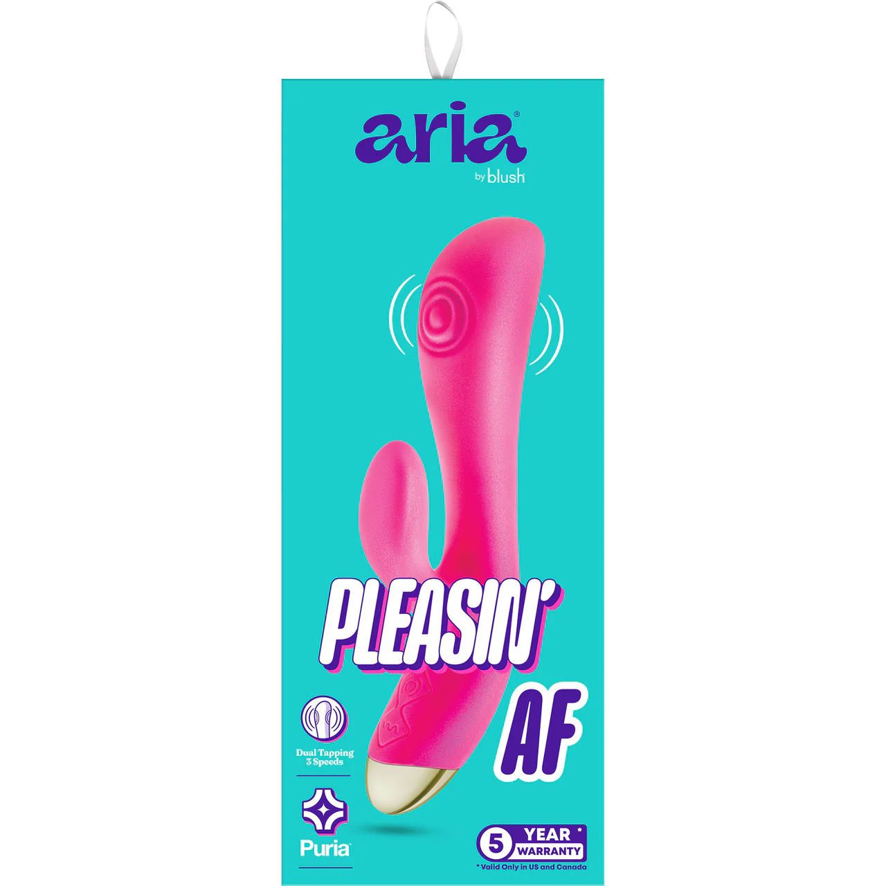 Aria Pleasin' AF Silicone Waterproof Dual Stimulation Vibrator By Blush - Fuchsia - Image 13
