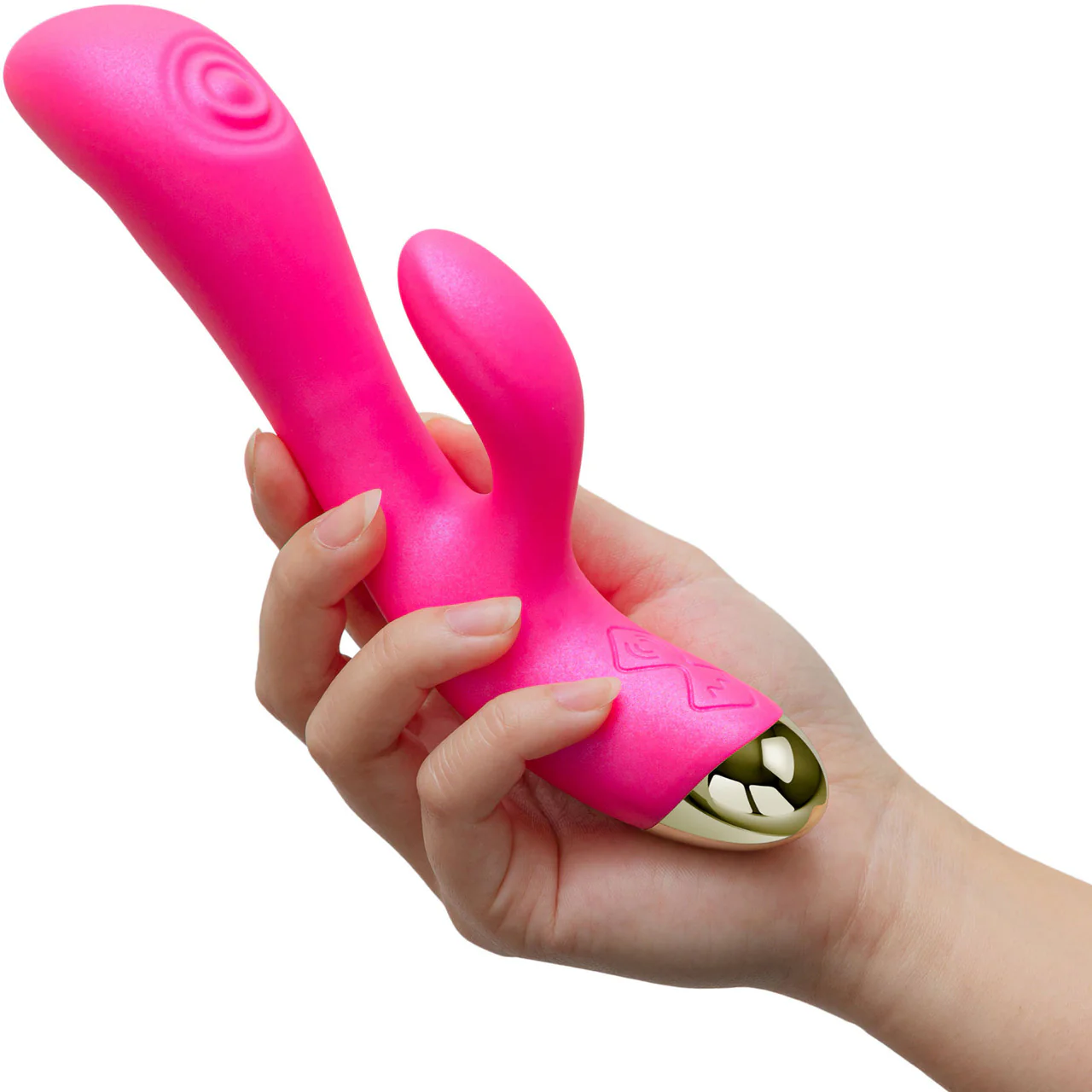 Aria Pleasin' AF Silicone Waterproof Dual Stimulation Vibrator By Blush - Fuchsia - Image 4