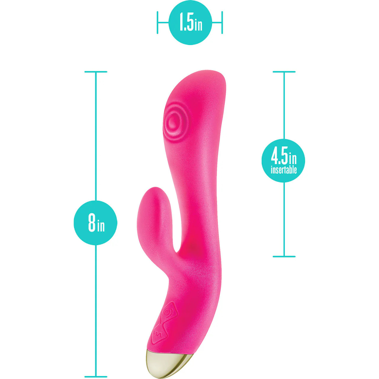 Aria Pleasin' AF Silicone Waterproof Dual Stimulation Vibrator By Blush - Fuchsia - Image 6