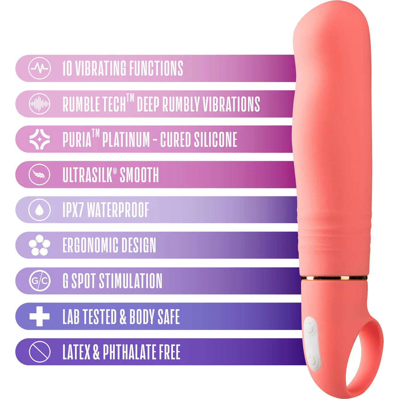 Aria Smokin' AF 10-Function Silicone G-Spot Vibrator By Blush - Coral - Image 7