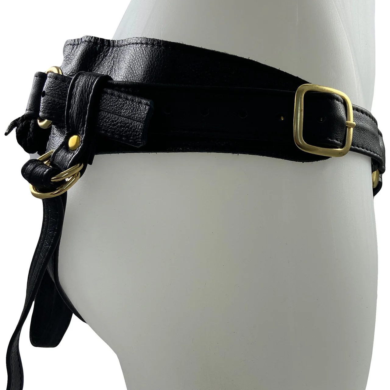 Aslan Black Panther Minx Leather Strap-On Harness - Image 3