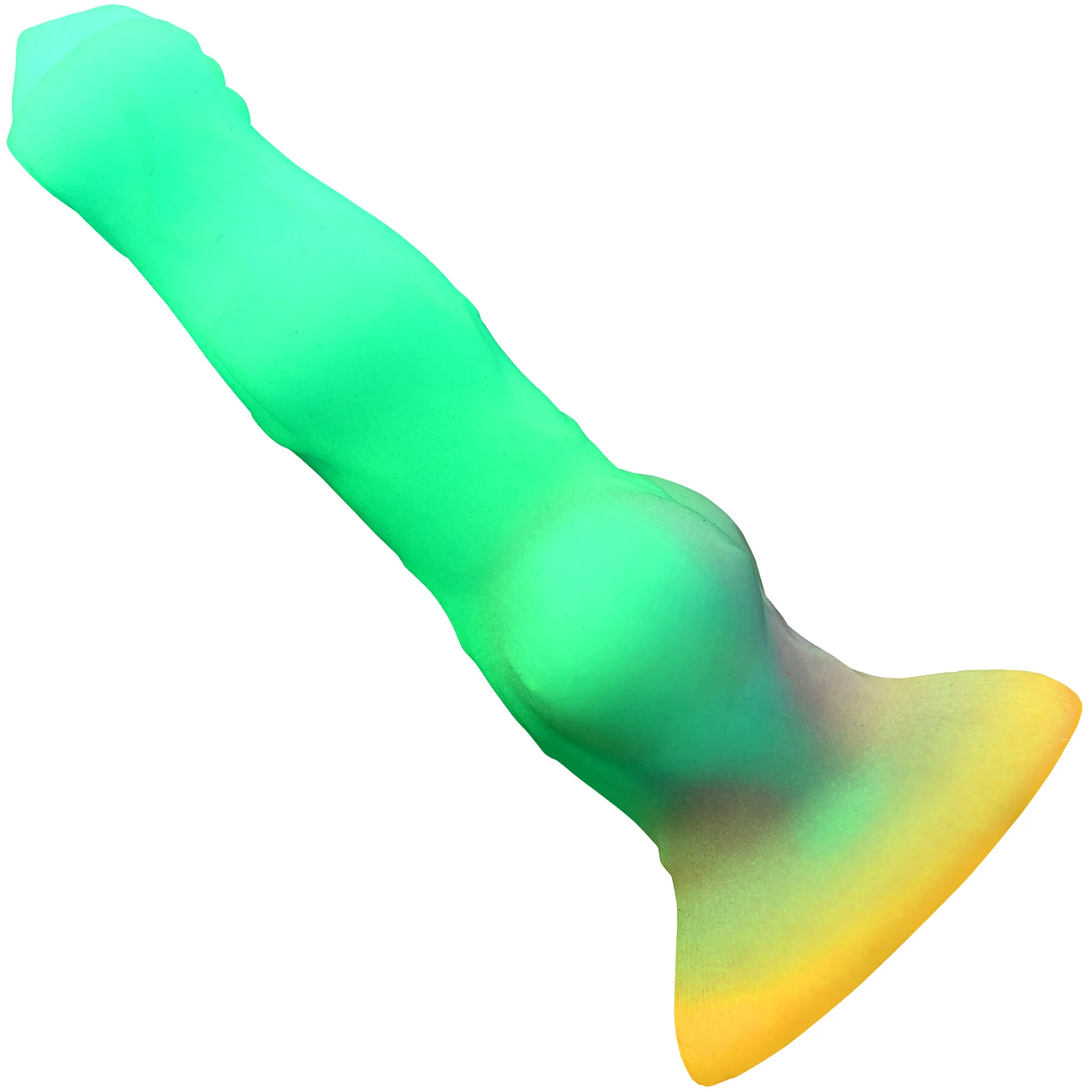 Astro Cock 8" Vibrating Glow-in-the-Dark Silicone Suction Cup Dildo With Remote By Creature Cocks - Image 3