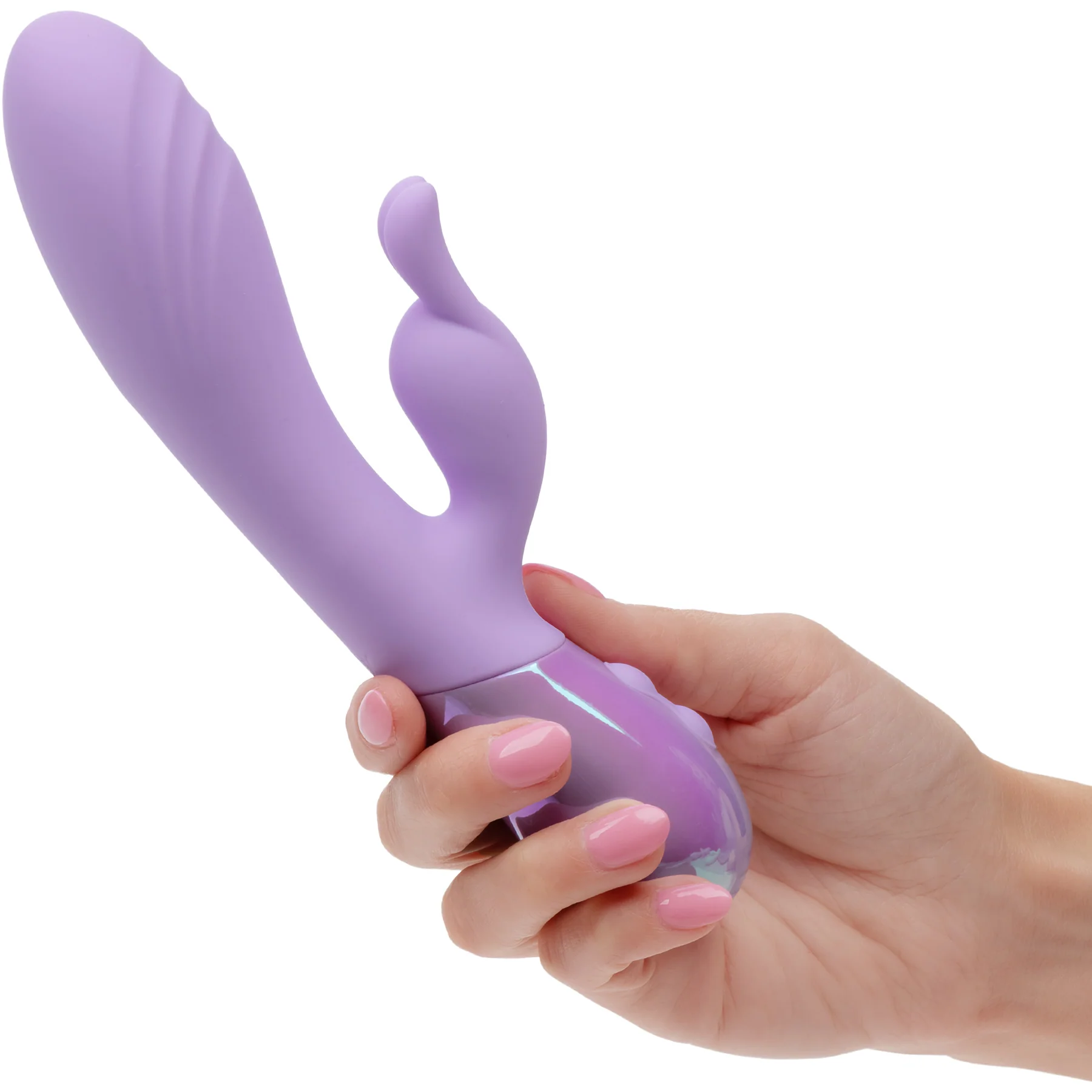 Aura Dual Bunny Rechargeable Silicone Rabbit Vibrator By CalExotics - Image 2