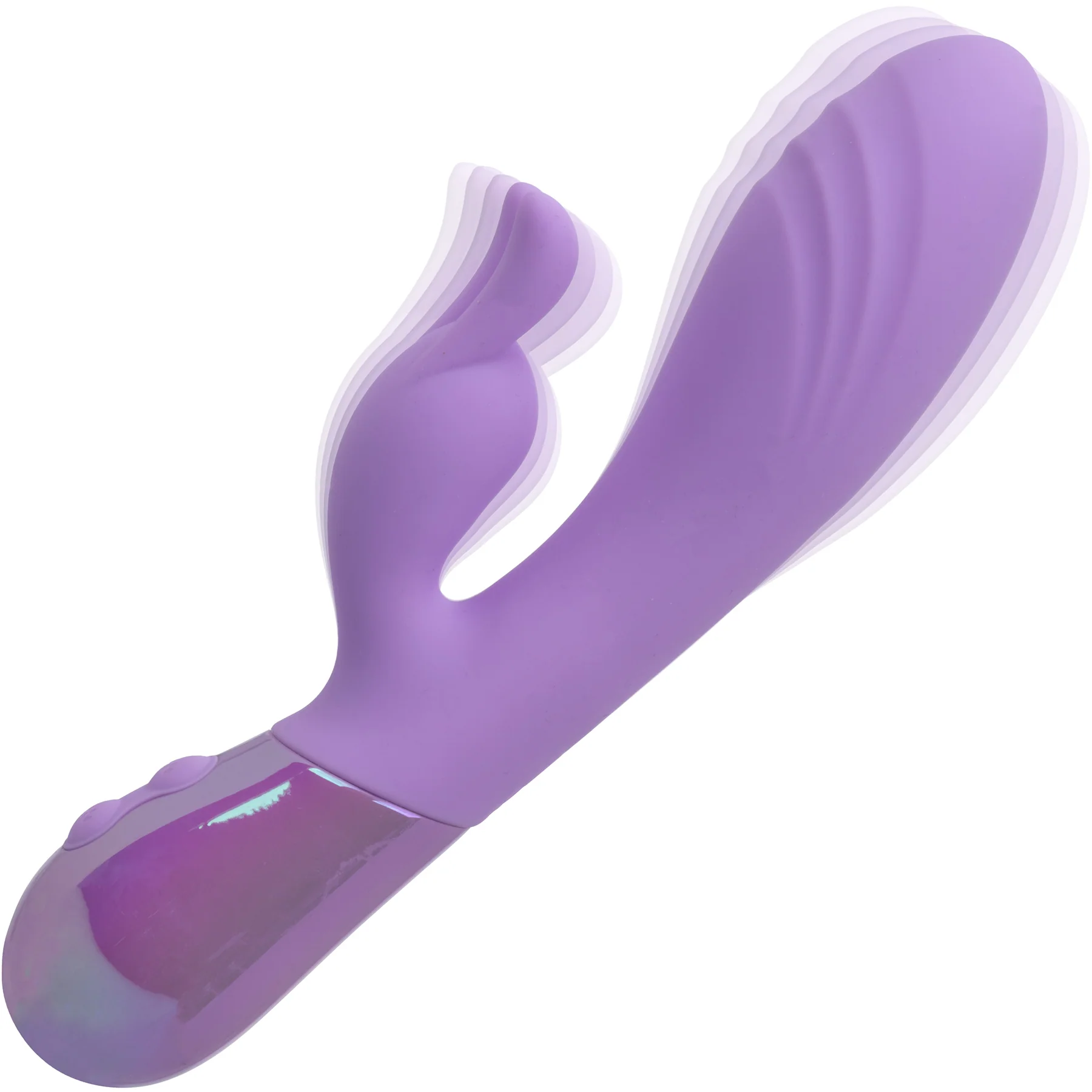 Aura Dual Bunny Rechargeable Silicone Rabbit Vibrator By CalExotics - Image 3