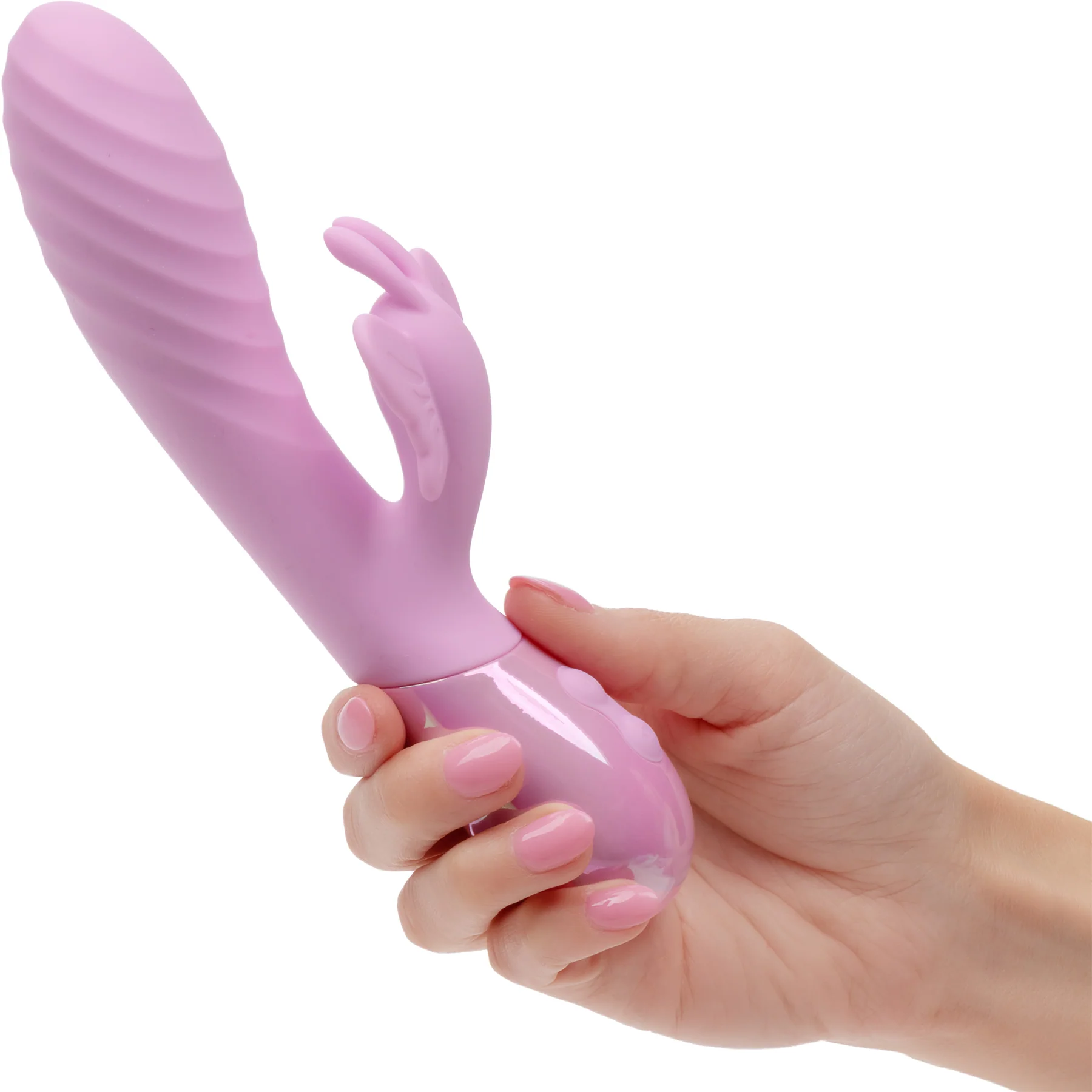 Aura Dual Flutter Rechargeable Silicone Rabbit Vibrator By CalExotics - Image 2