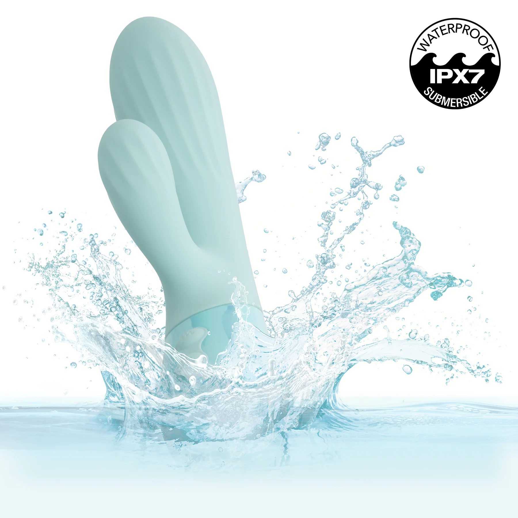Aura Dual Ripple Rechargeable Silicone Rabbit Vibrator By CalExotics - Image 4