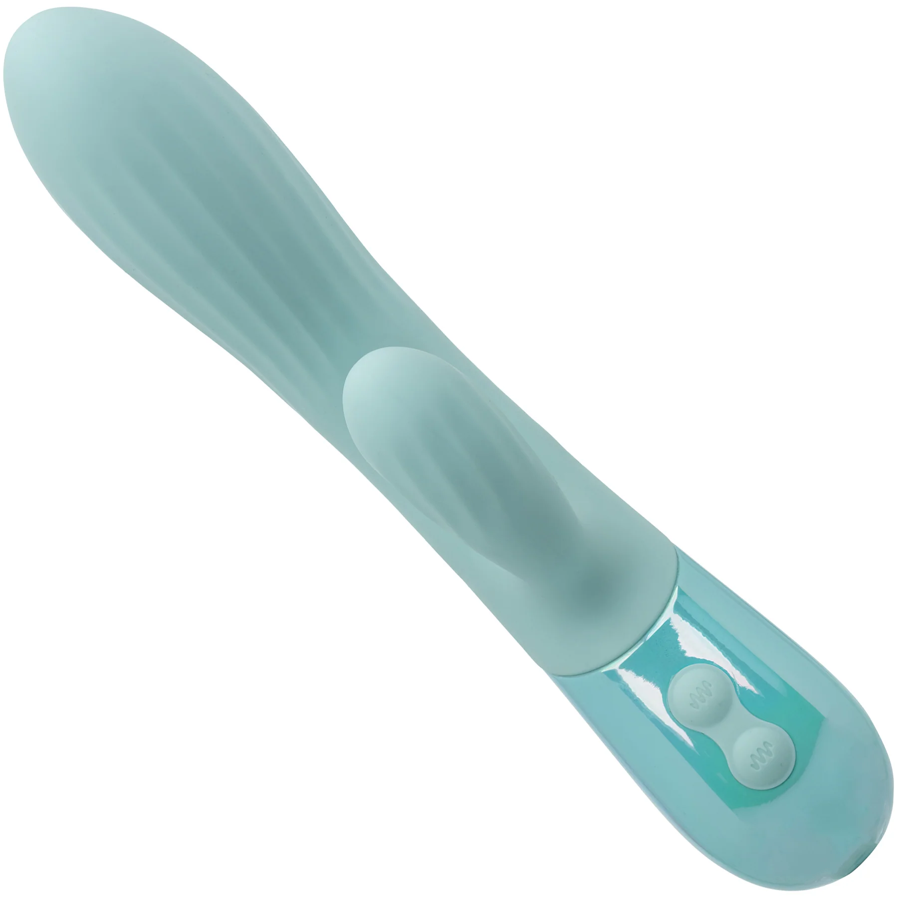 Aura Dual Ripple Rechargeable Silicone Rabbit Vibrator By CalExotics - Image 5