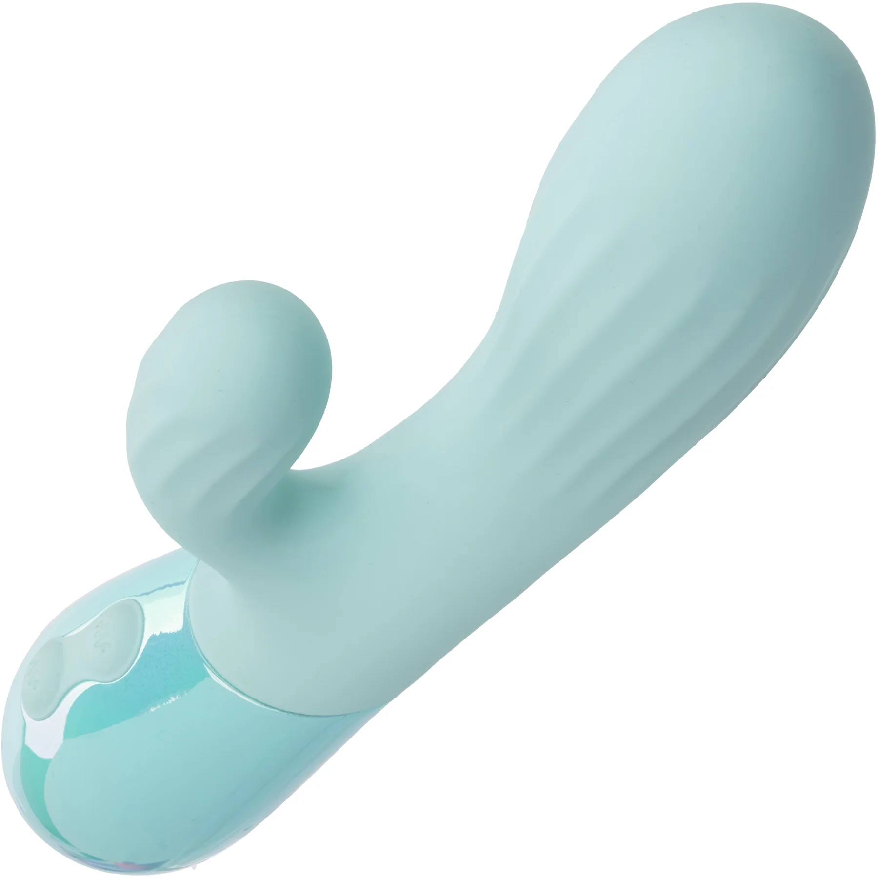 Aura Dual Ripple Rechargeable Silicone Rabbit Vibrator By CalExotics - Image 6