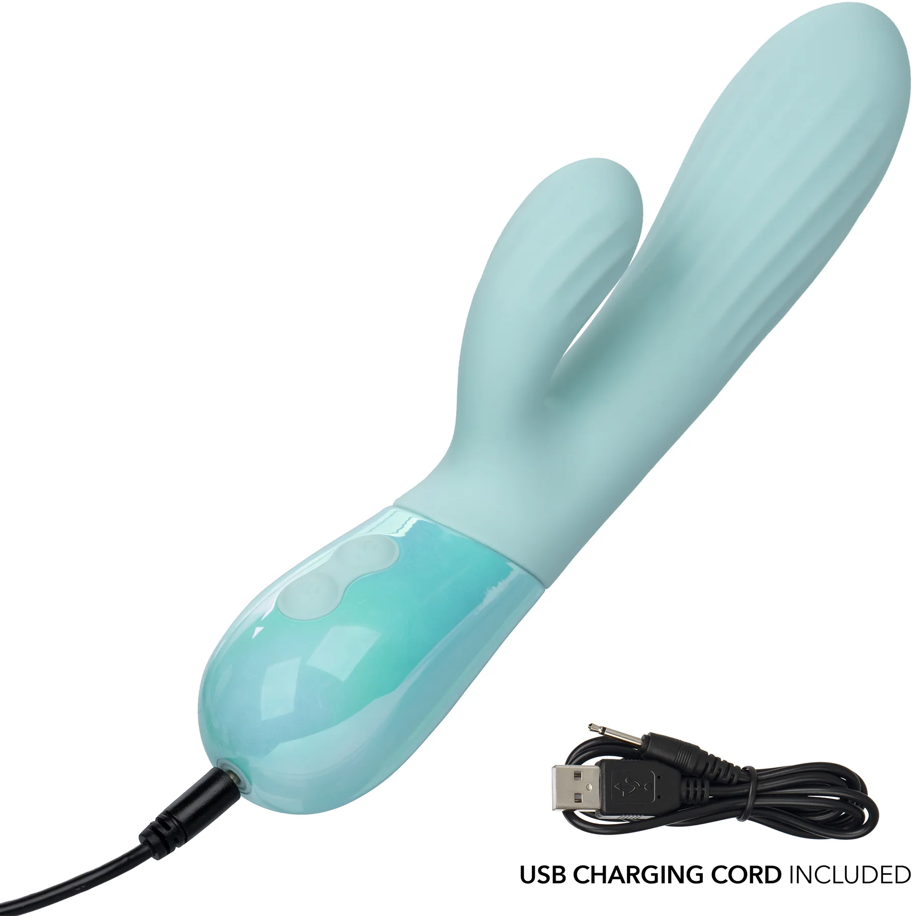 Aura Dual Ripple Rechargeable Silicone Rabbit Vibrator By CalExotics - Image 7
