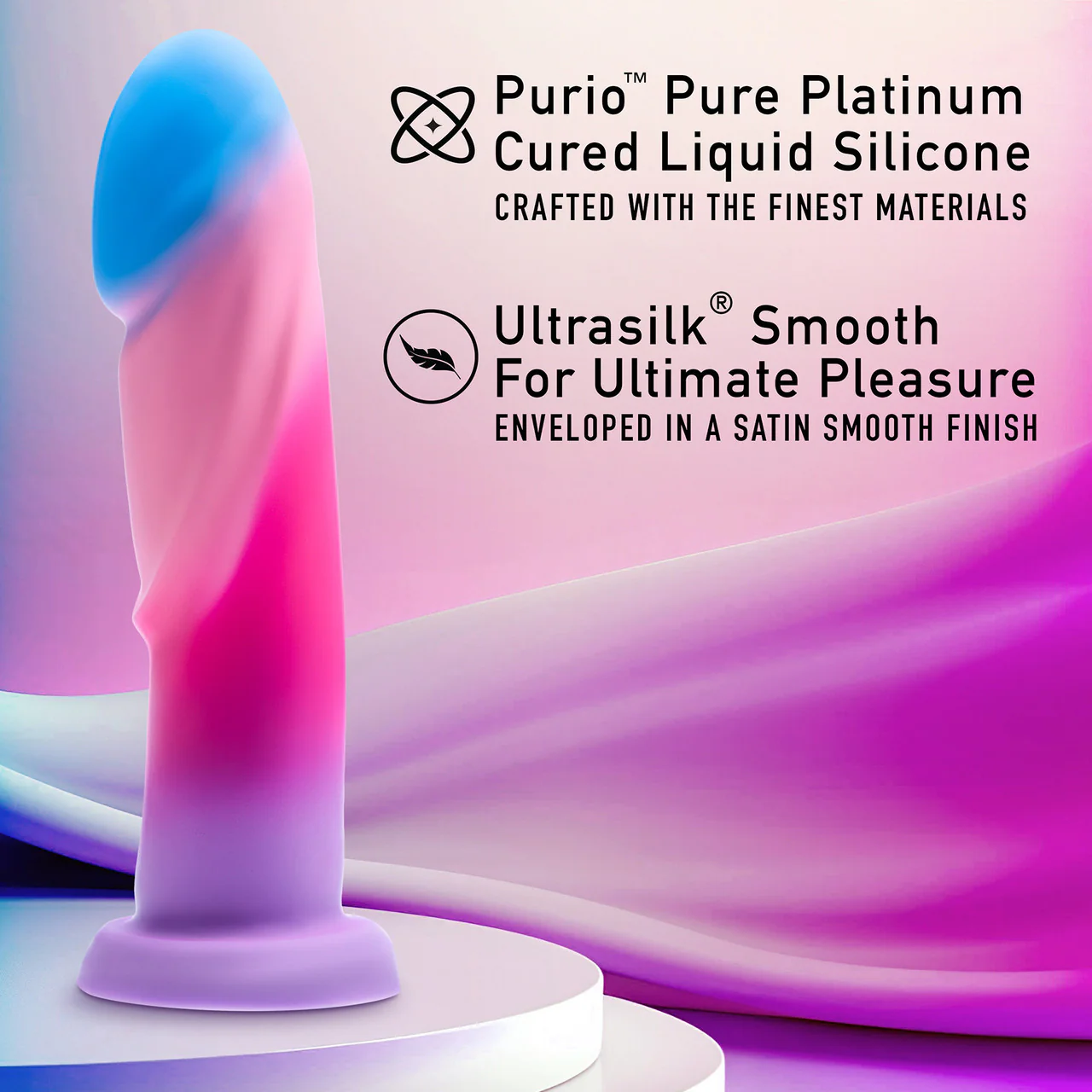 Avant Borealis Dreams 7.75" Silicone Suction Cup Dildo By Blush - Cotton Candy - Image 8
