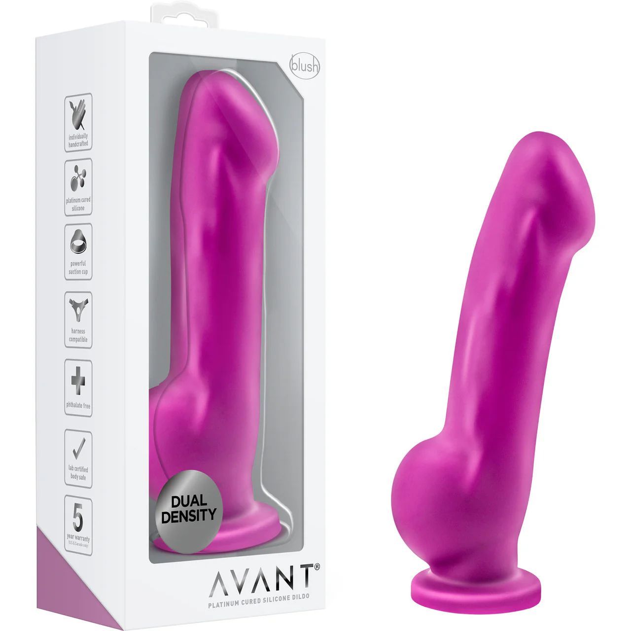 Avant D7 Ergo Silicone Suction Cup Dildo by Blush - Violet - Image 5