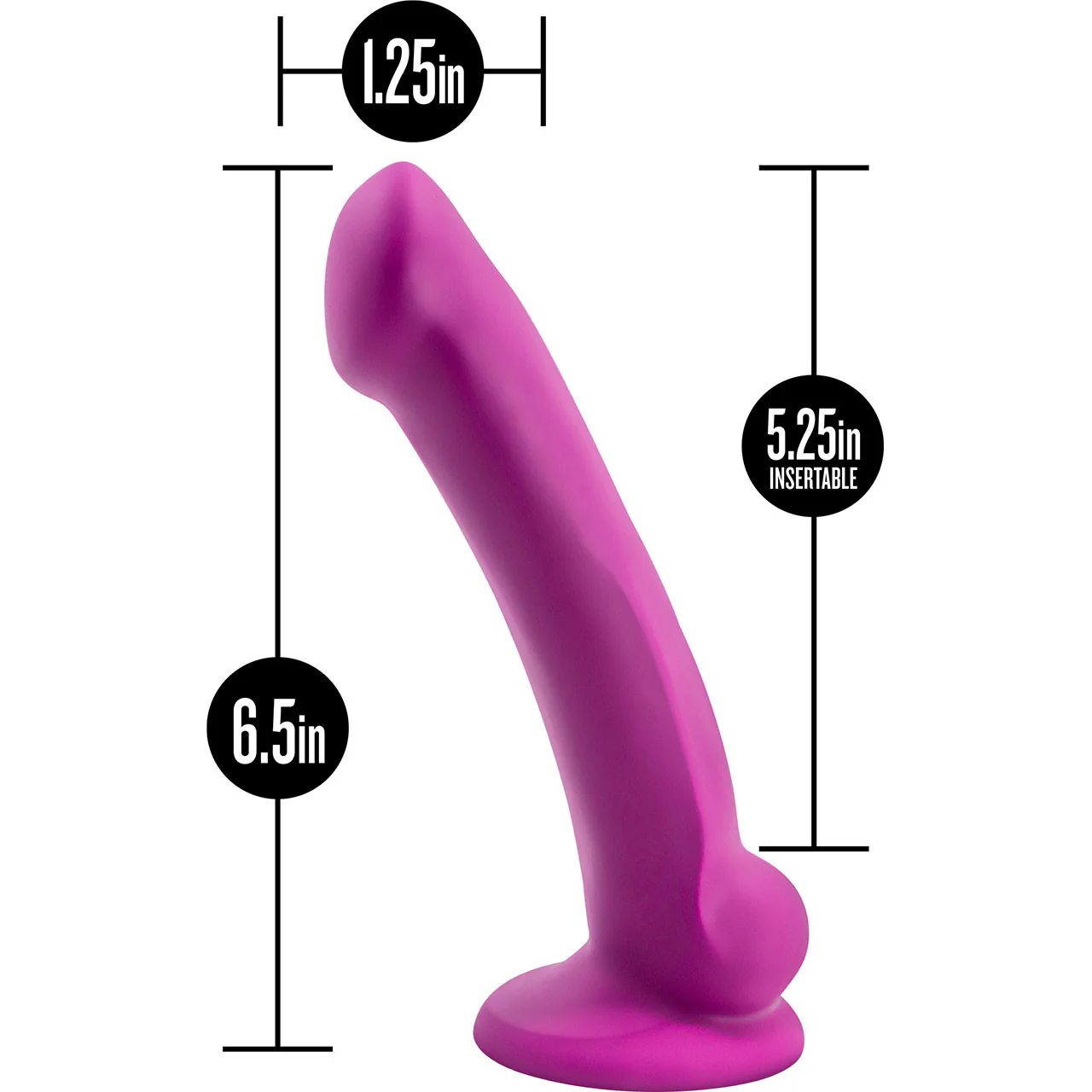 Avant D9 Ergo Mini Silicone Suction Cup Dildo by Blush - Violet - Image 5