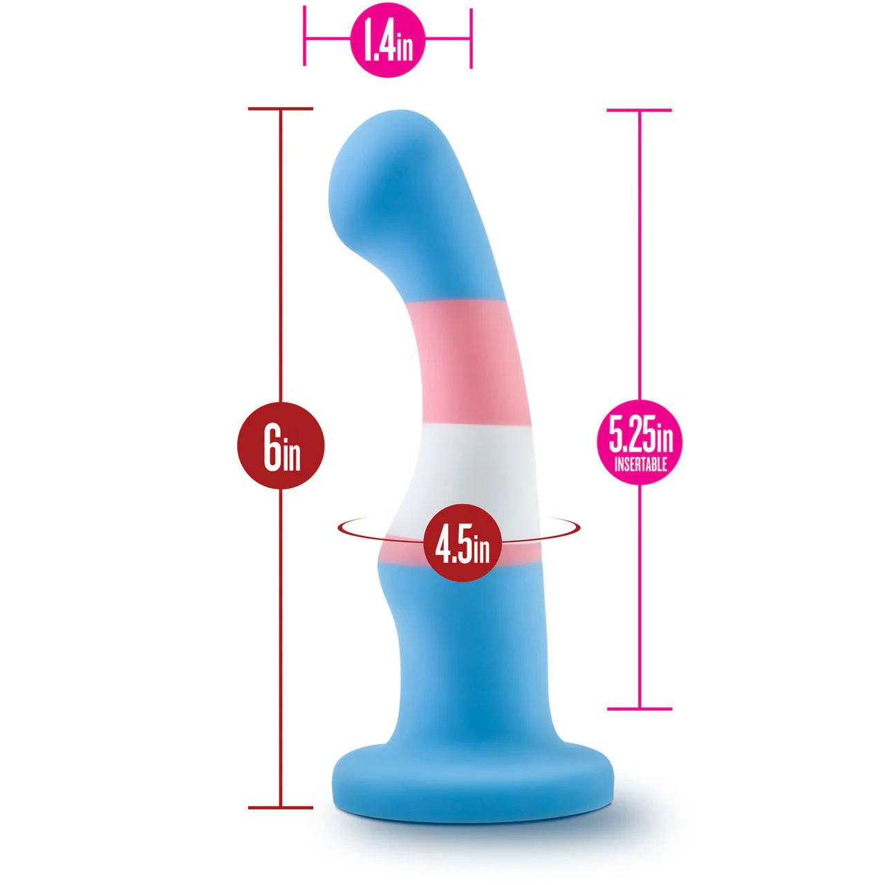 Avant Pride P2 True Blue Silicone Dildo With Suction Cup Base By Blush - Image 5