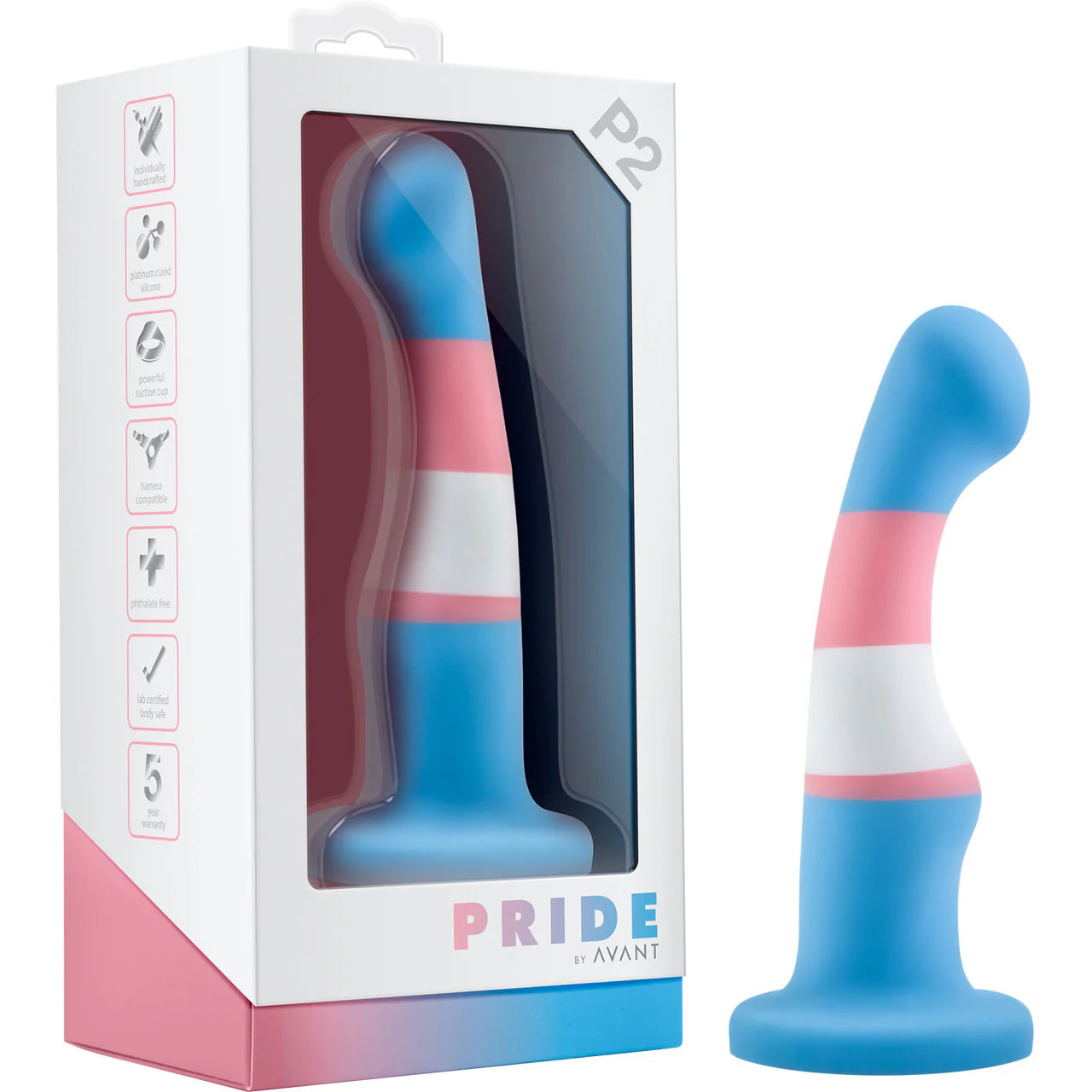 Avant Pride P2 True Blue Silicone Dildo With Suction Cup Base By Blush - Image 7