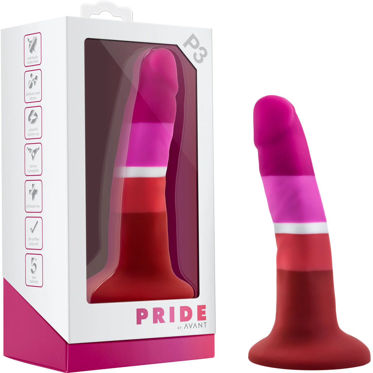 Avant Pride P3 Beauty Silicone Dildo With Suction Cup Base By Blush - Image 7