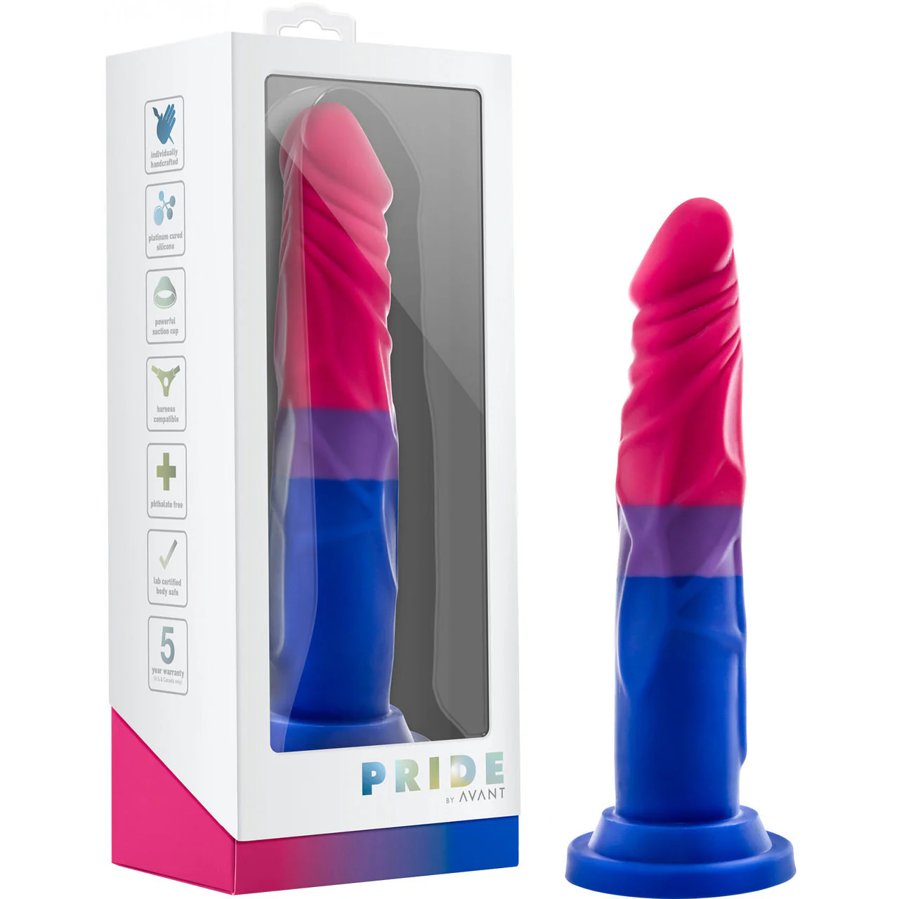 Avant Pride P8 Love Silicone Dildo With Suction Cup Base By Blush - Image 5