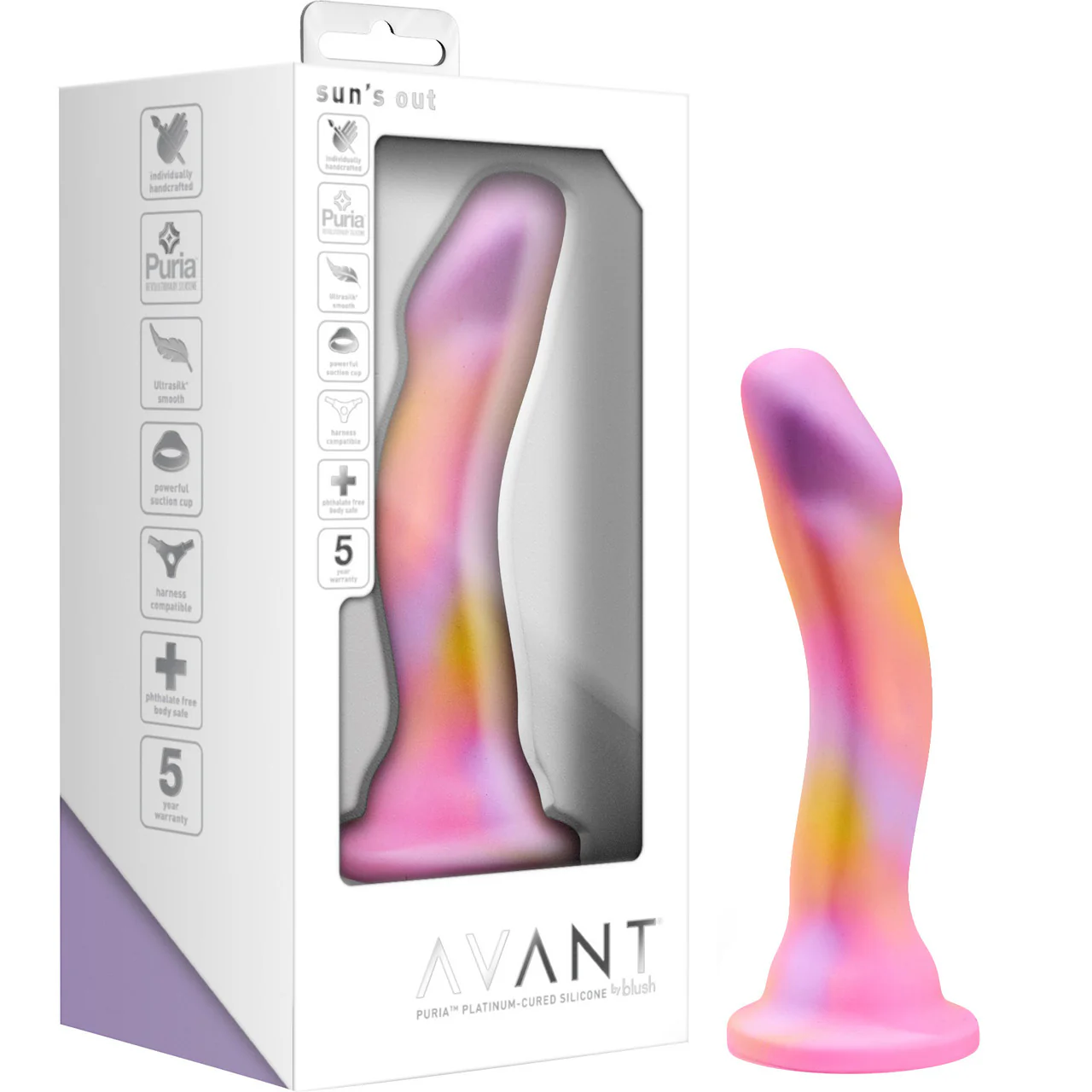 Avant Sun's Out Pink Silicone G-Spot Dildo With Suction Cup Base By Blush - Image 4