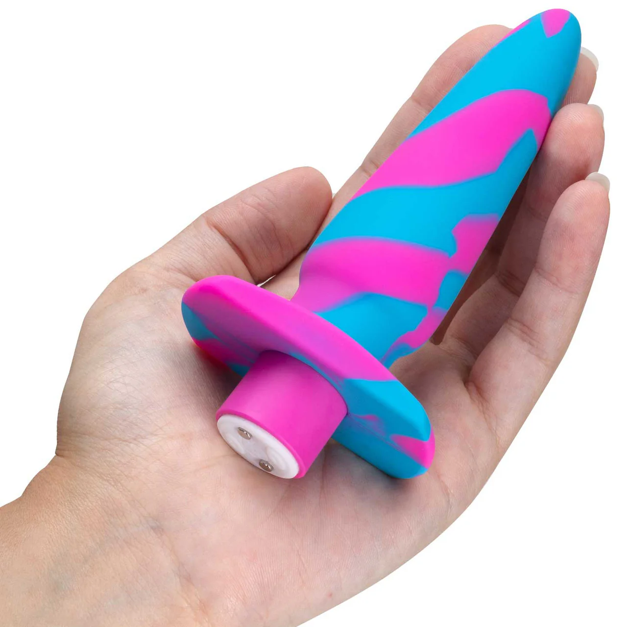 Avant Vibrotize Rechargeable Waterproof Vibrating Silicone Butt Plug By Blush - Fuchsia - Image 3