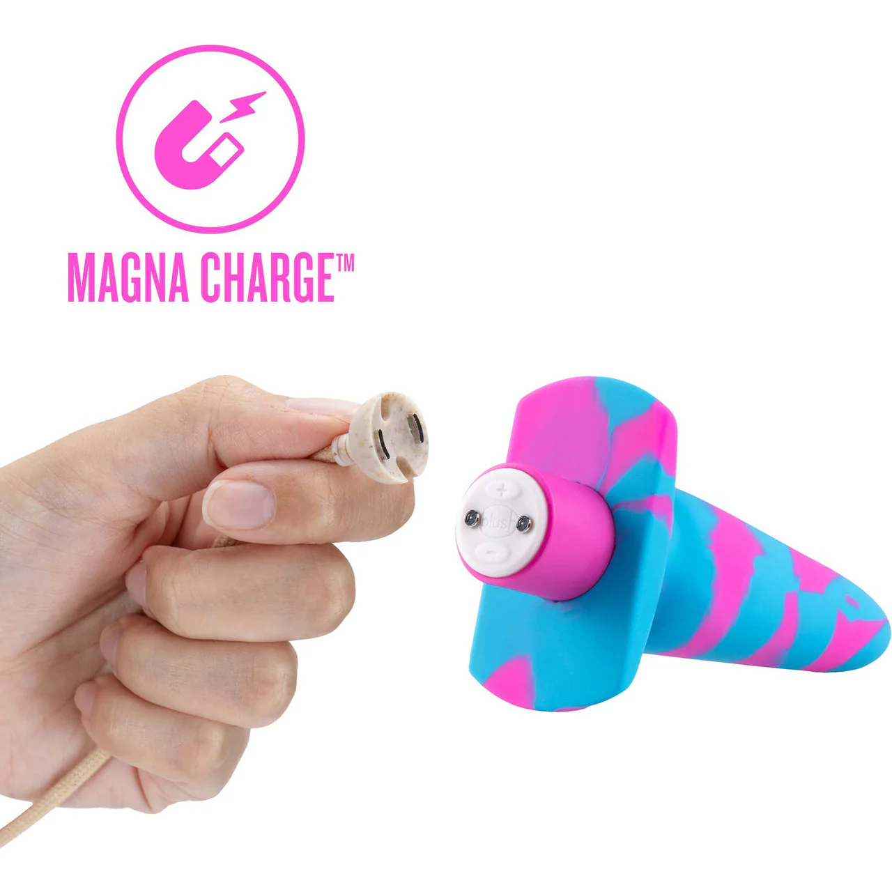 Avant Vibrotize Rechargeable Waterproof Vibrating Silicone Butt Plug By Blush - Fuchsia - Image 4