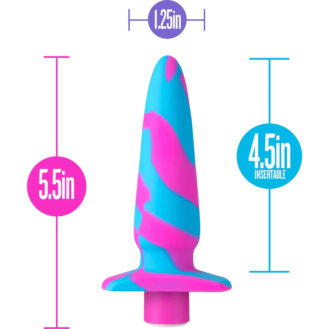 Avant Vibrotize Rechargeable Waterproof Vibrating Silicone Butt Plug By Blush - Fuchsia - Image 5
