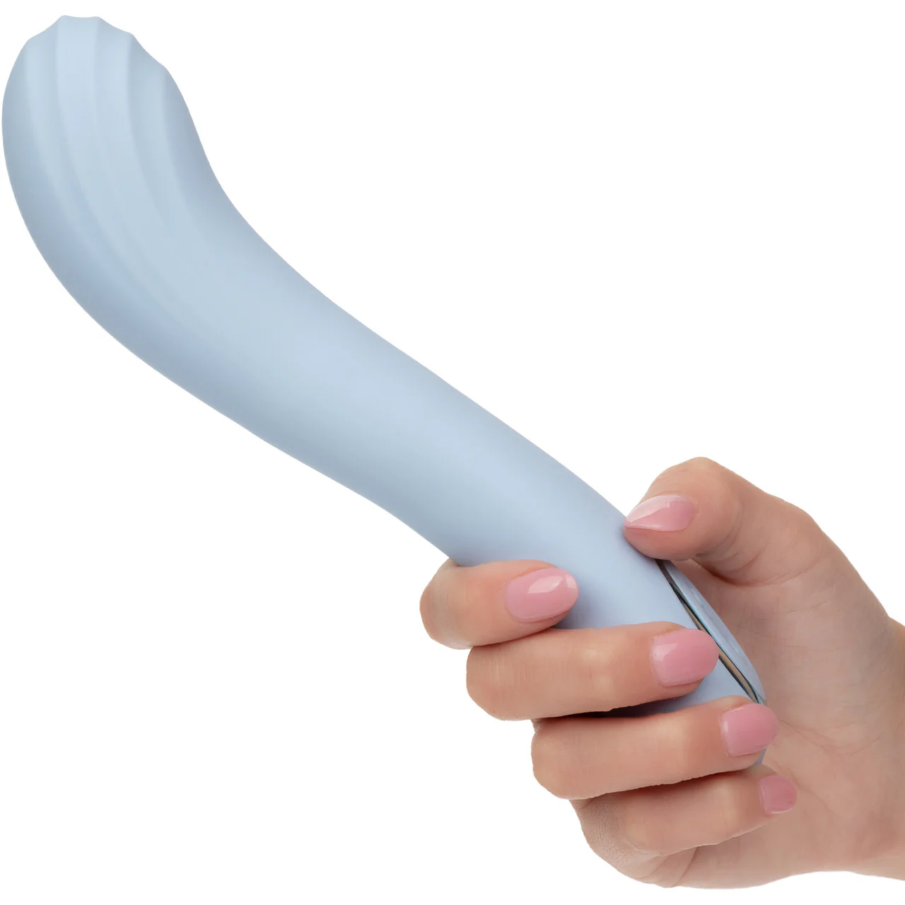 Azure Collection Contoured G Rechargeable Waterproof Silicone G-Spot Vibrator By CalExotics - Image 2