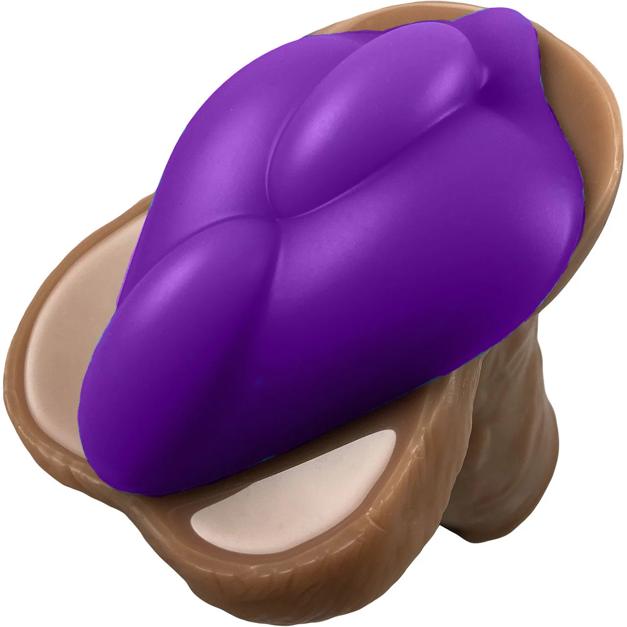 b.cush Soft Silicone Dildo Base for Harness Play By Banana Pants - Purple - Image 4