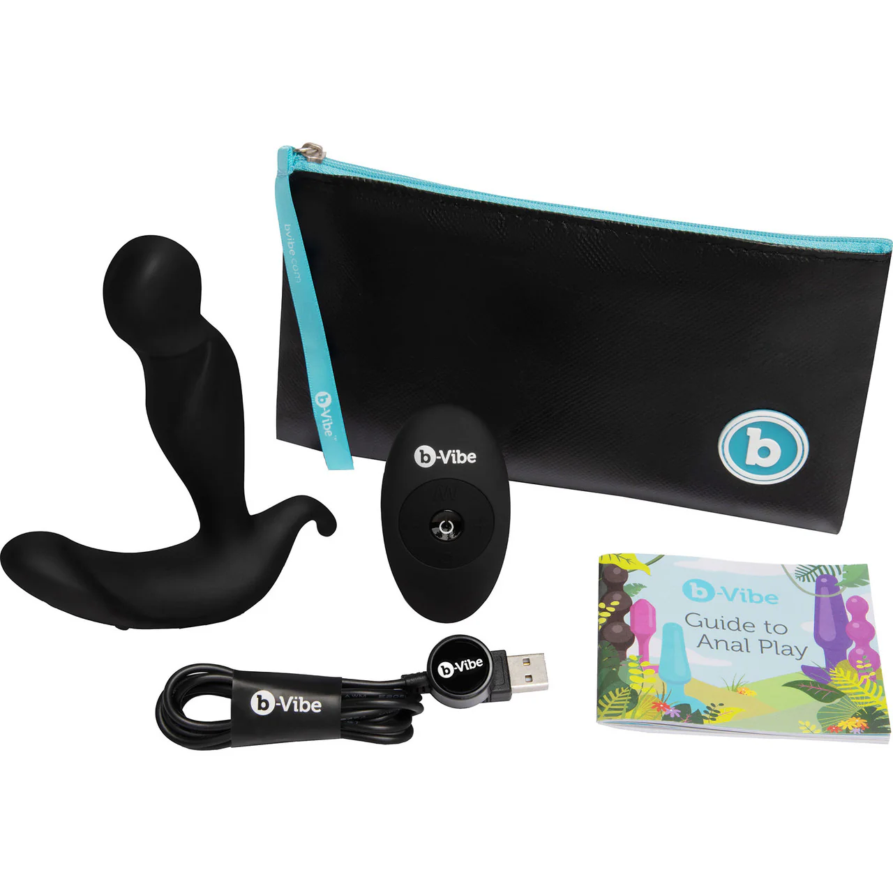b-Vibe 360 Plug Rechargeable Silicone Rotating & Vibrating Prostate Massager With Remote - Image 9