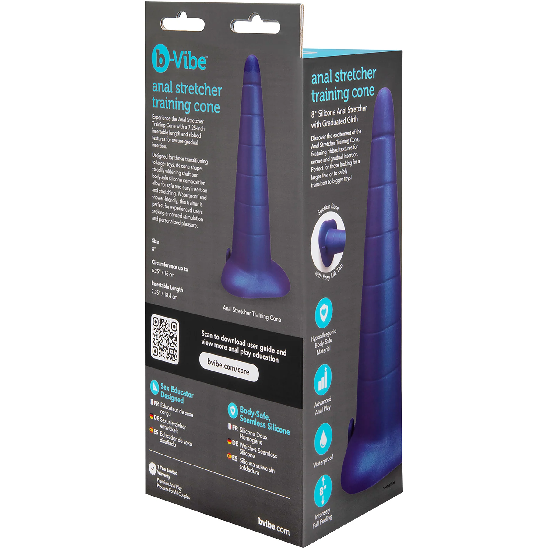 b-Vibe 8 Inch Anal Stretcher Silicone Training Cone - Image 16