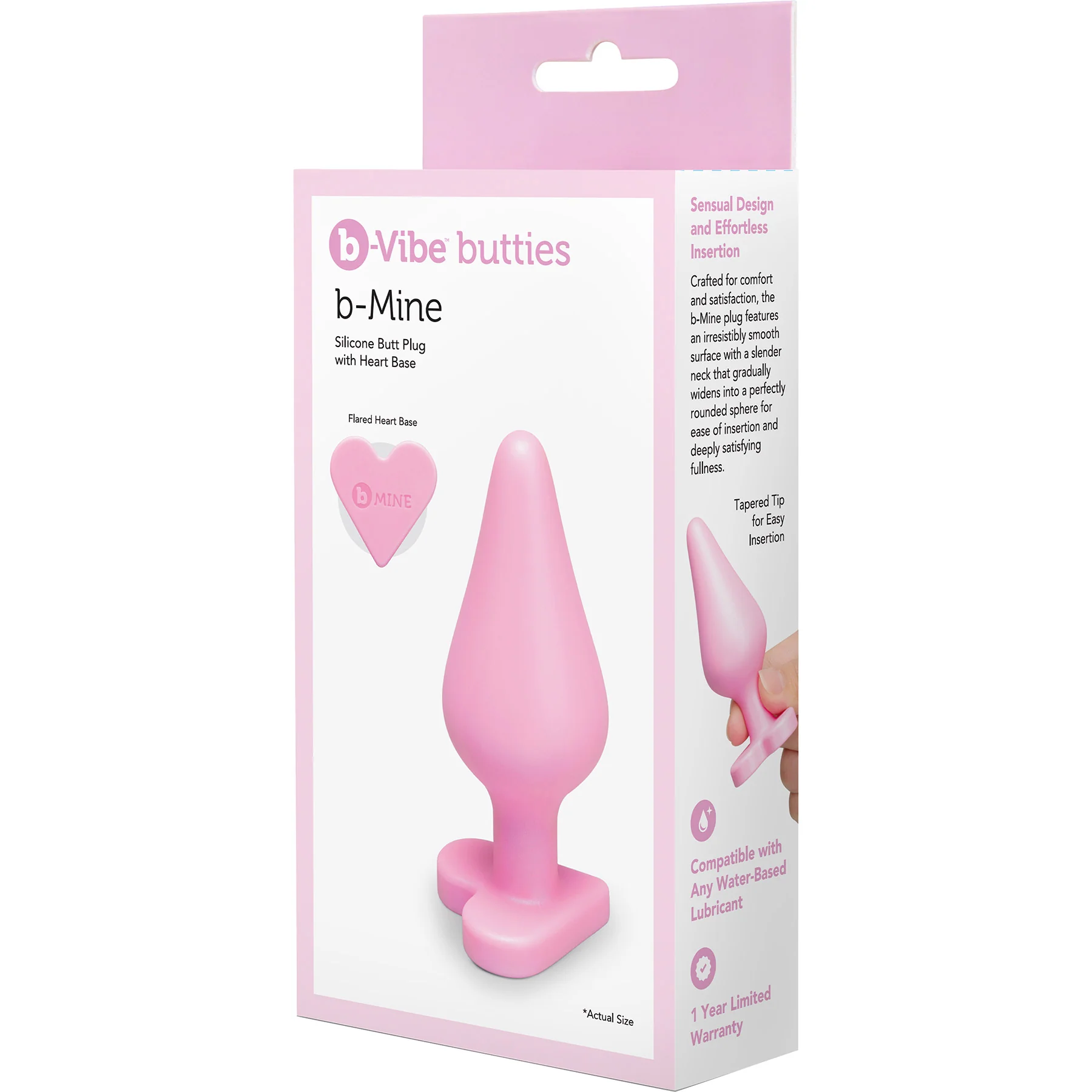 b-Vibe Butties b-Mine Heart Base Silicone Butt Plug - Image 15