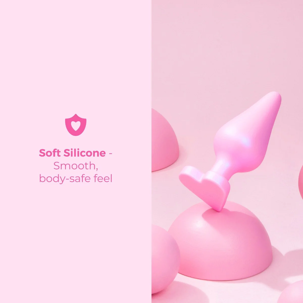b-Vibe Butties b-Mine Heart Base Silicone Butt Plug - Image 6