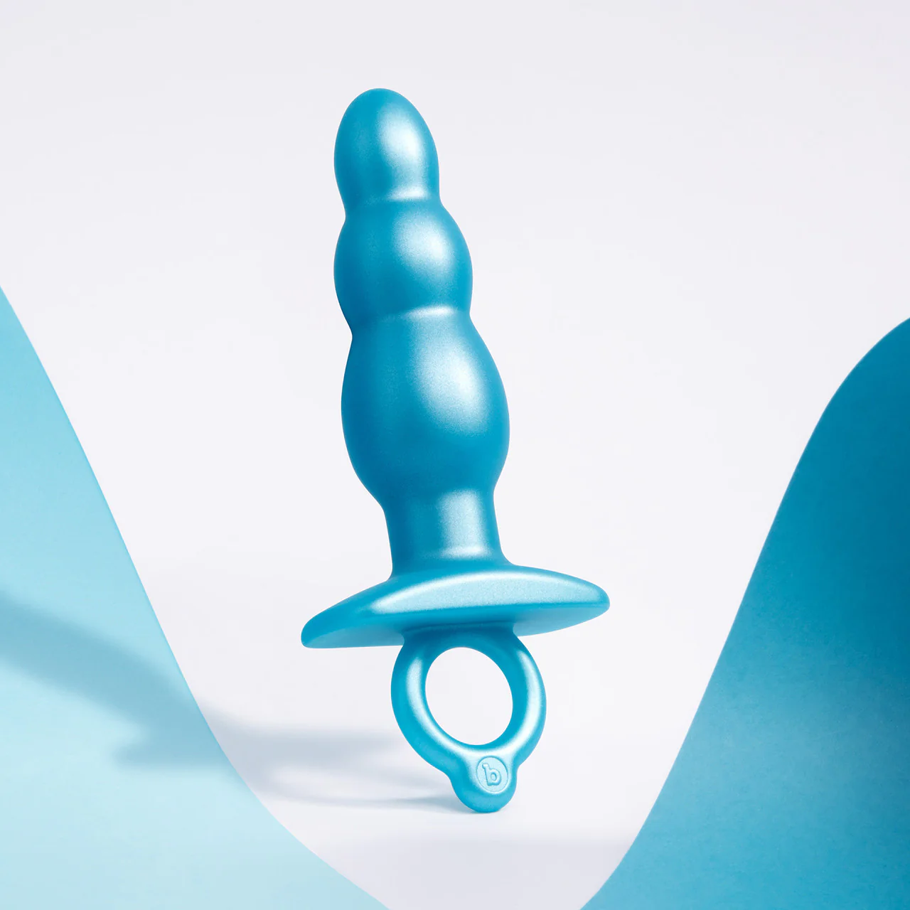 b-Vibe Butties Bounce Beaded Silicone Anal Plug - Blue - Image 8