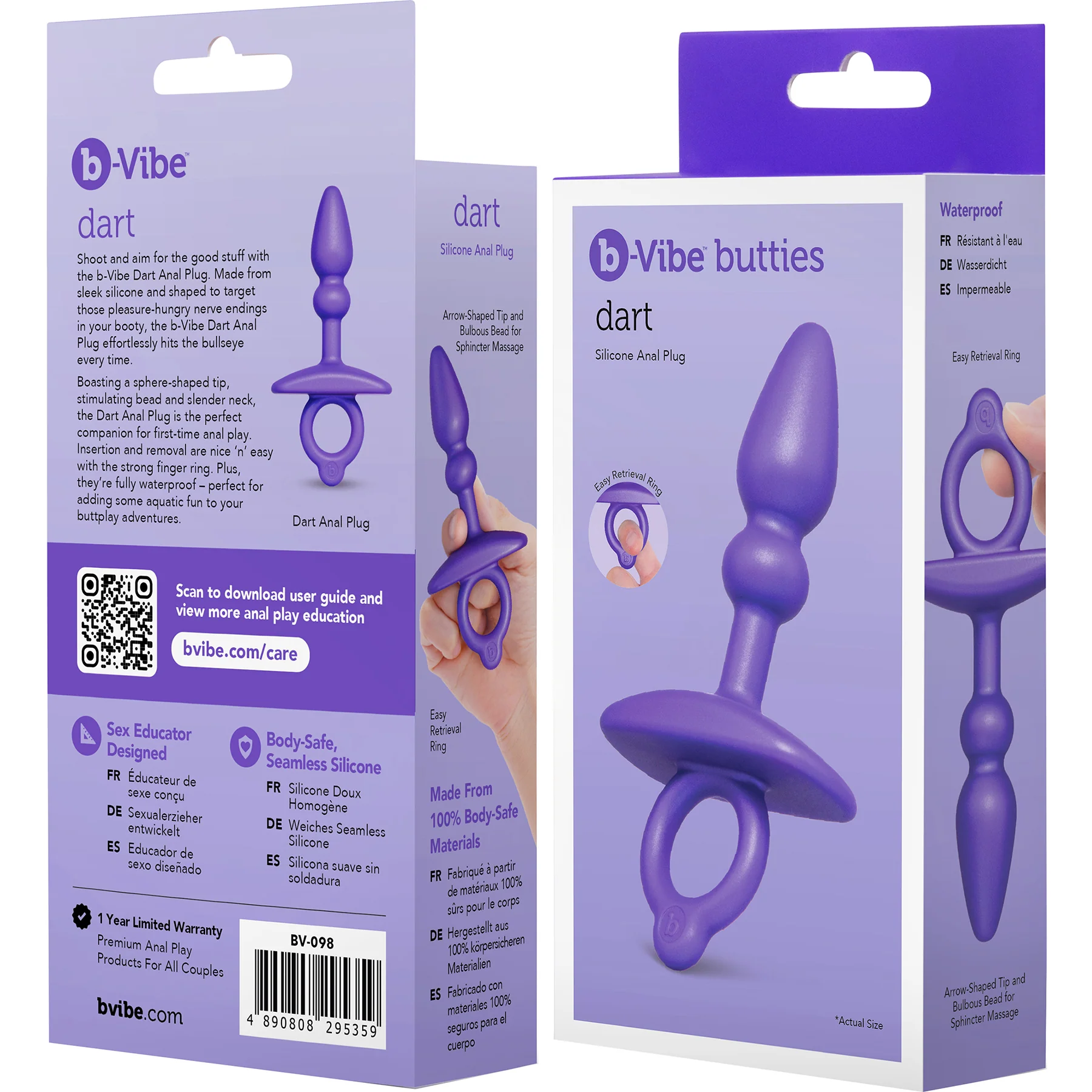 b-Vibe Butties Dart Silicone Anal Plug - Image 8