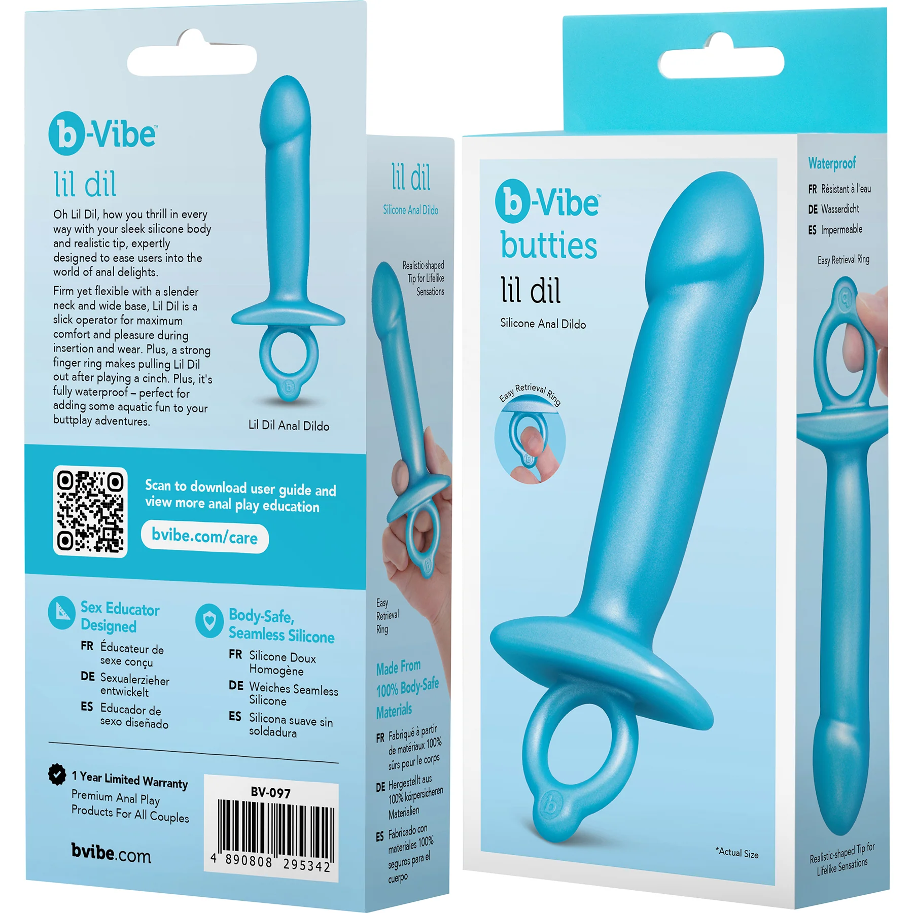 b-Vibe Butties Lil Dil Silicone Anal Dildo - Image 8