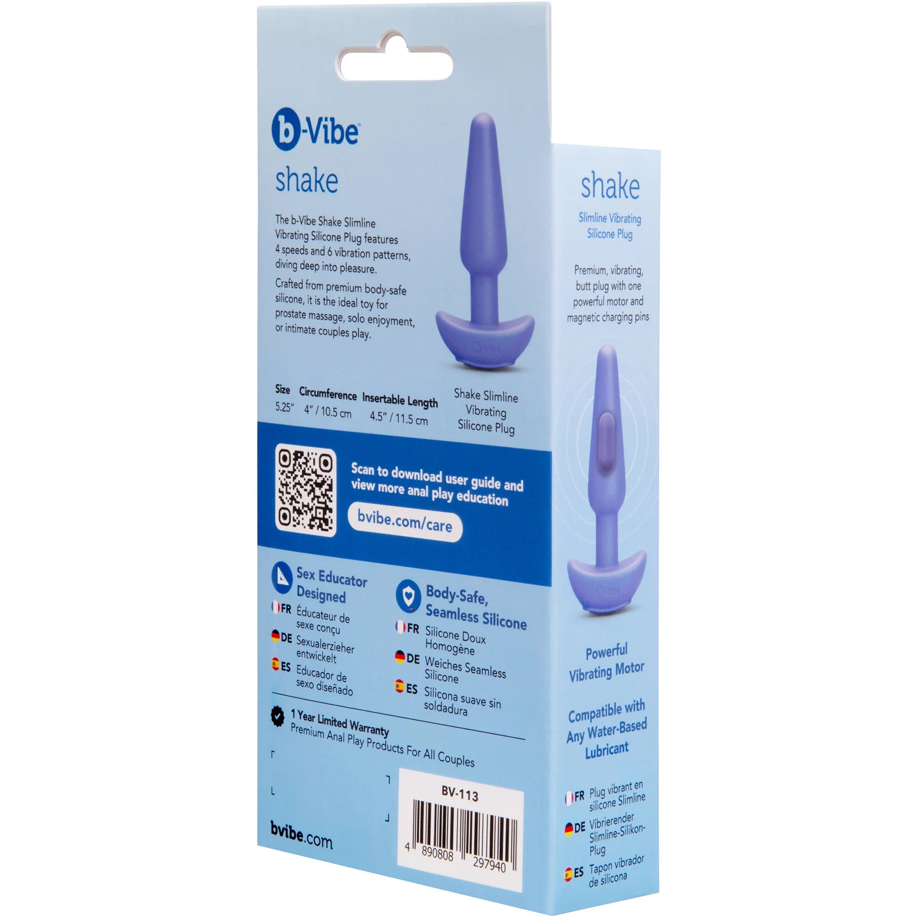 b-Vibe Butties Shake Slimline Vibrating Silicone Butt Plug - Image 18