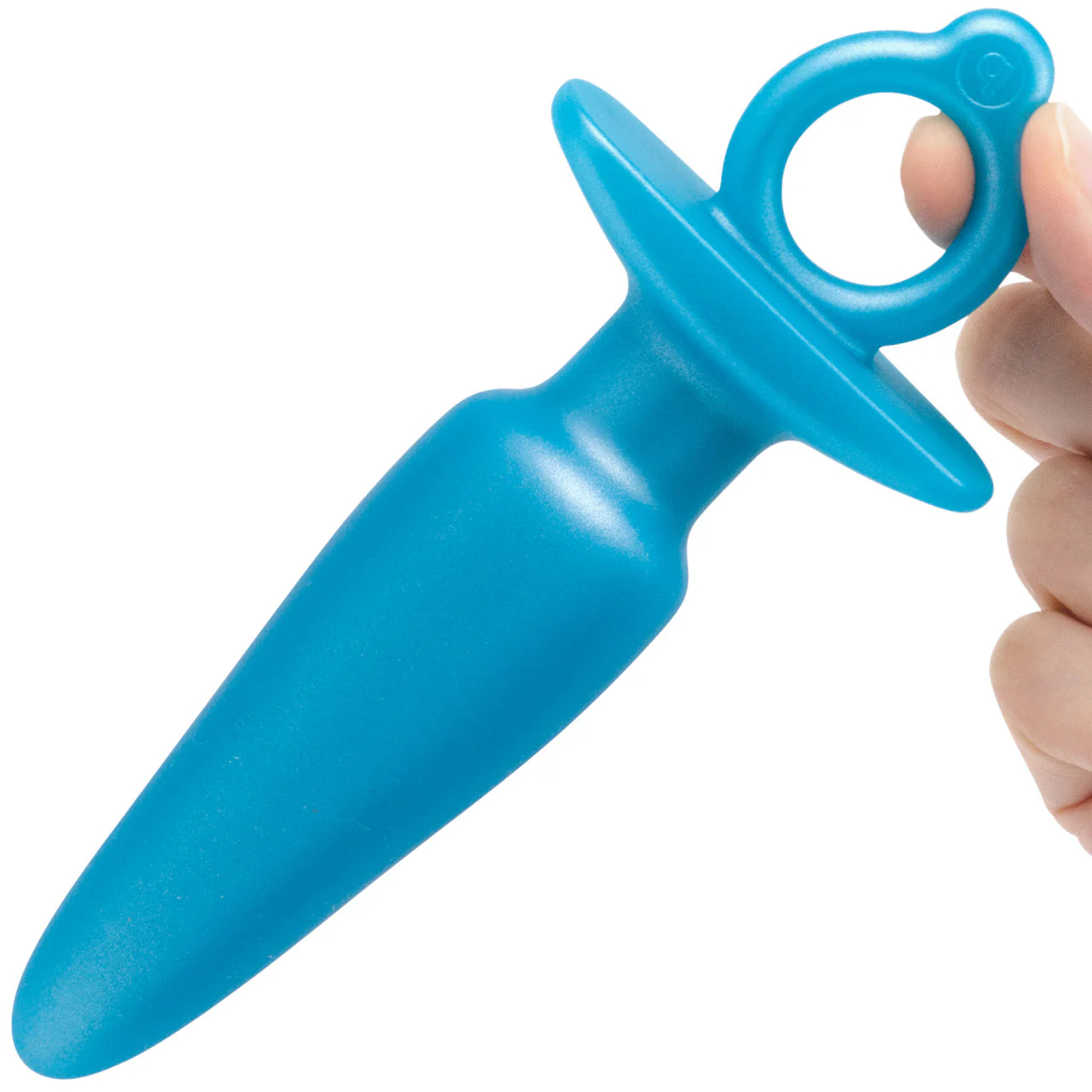 b-Vibe Butties Sleek Tapered Silicone Anal Plug - Blue - Image 5