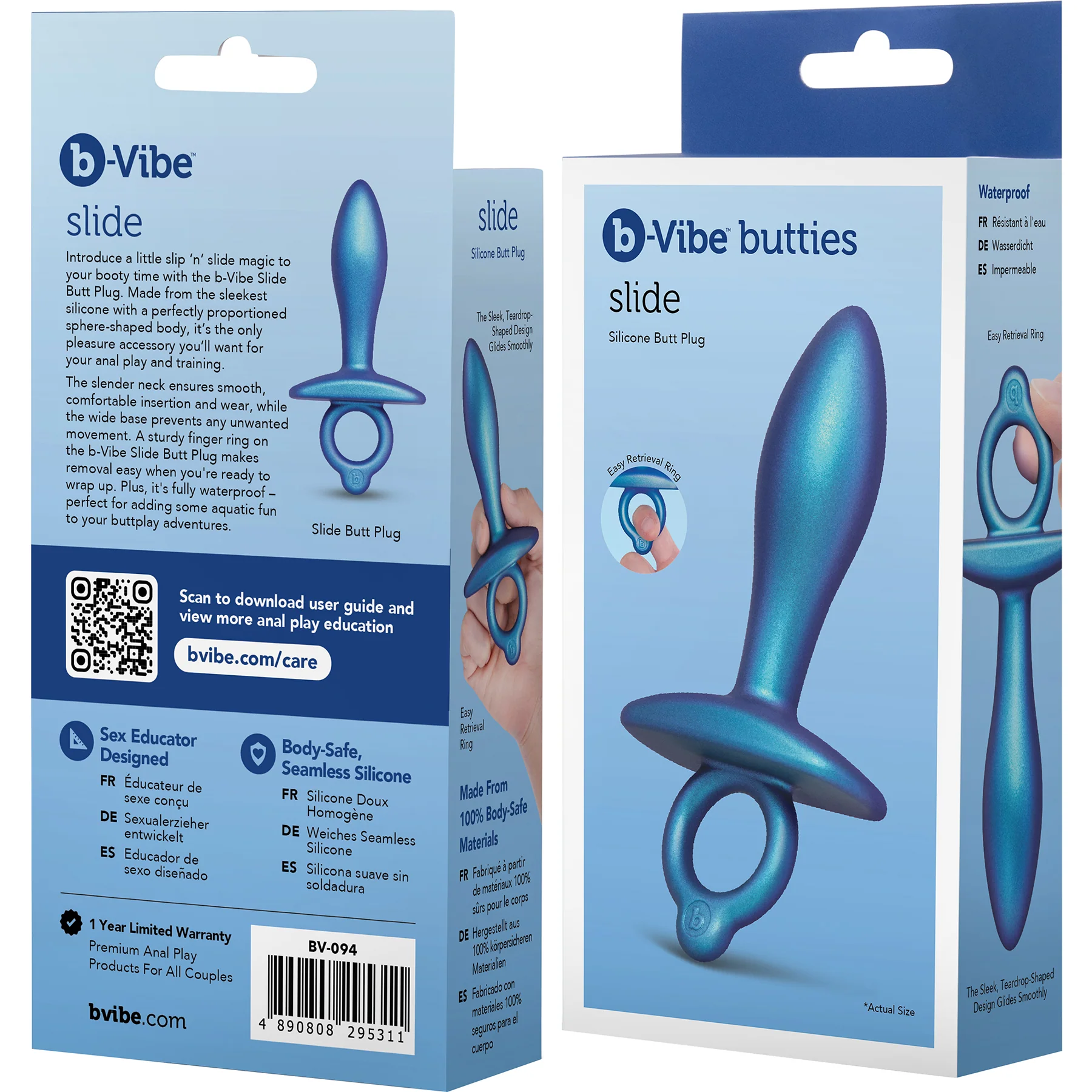 b-Vibe Butties Slide Silicone Butt Plug - Image 8